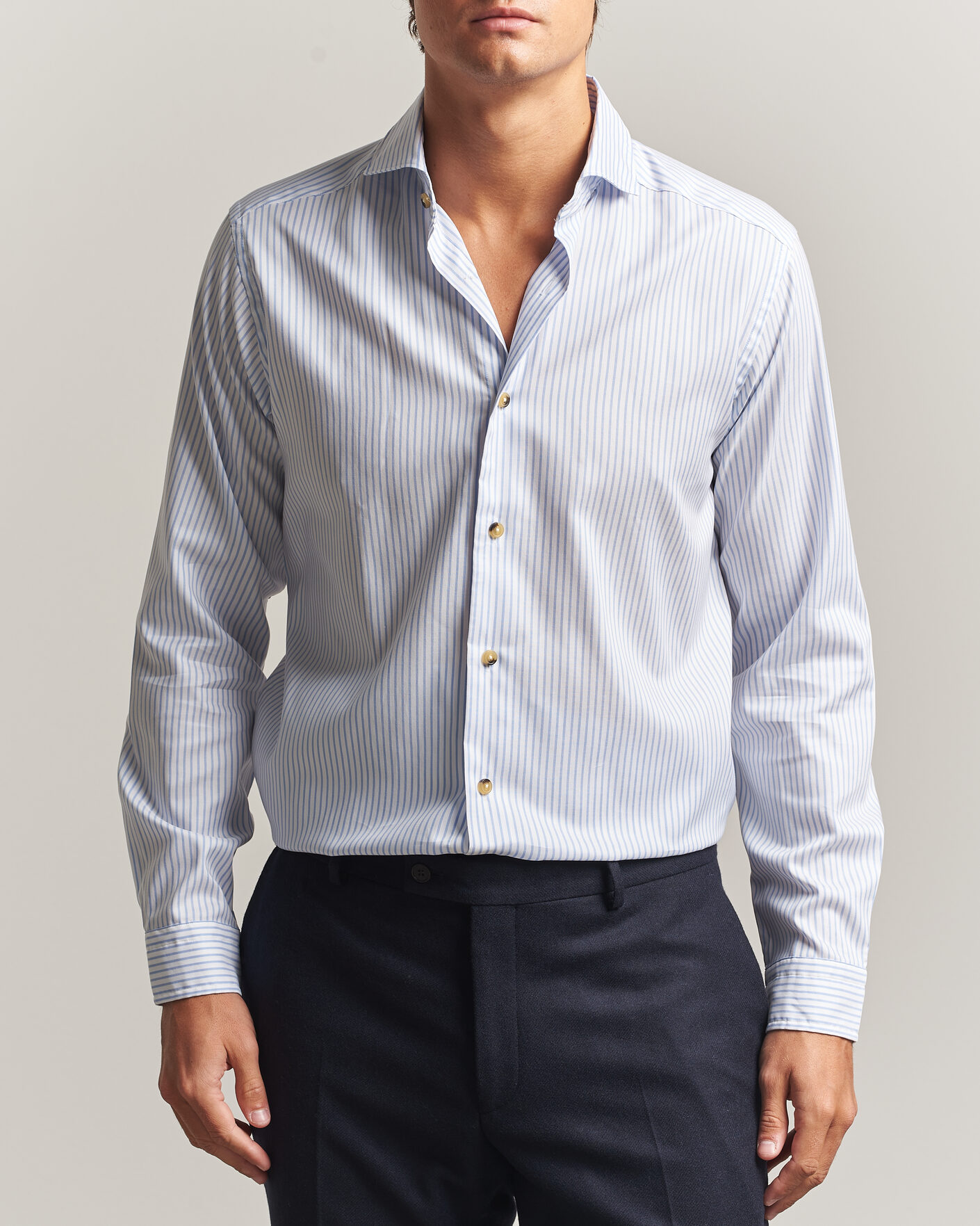 Herren | Hemden | Eton | Casual Fit Signature Oxford Striped Shirt Light Blue