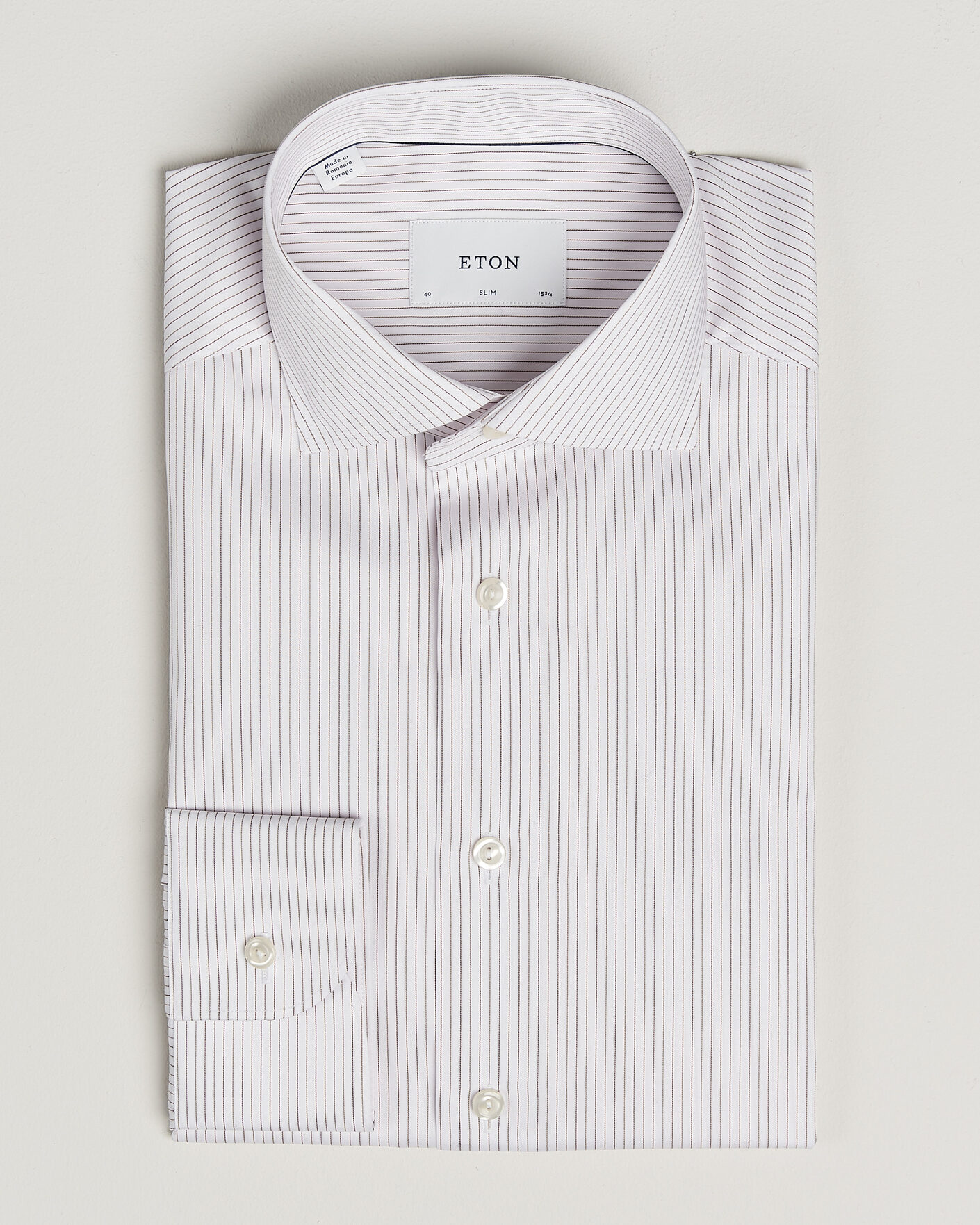 Herren | Hemden | Eton | Slim Fit Fine Twill Striped Shirt Orange