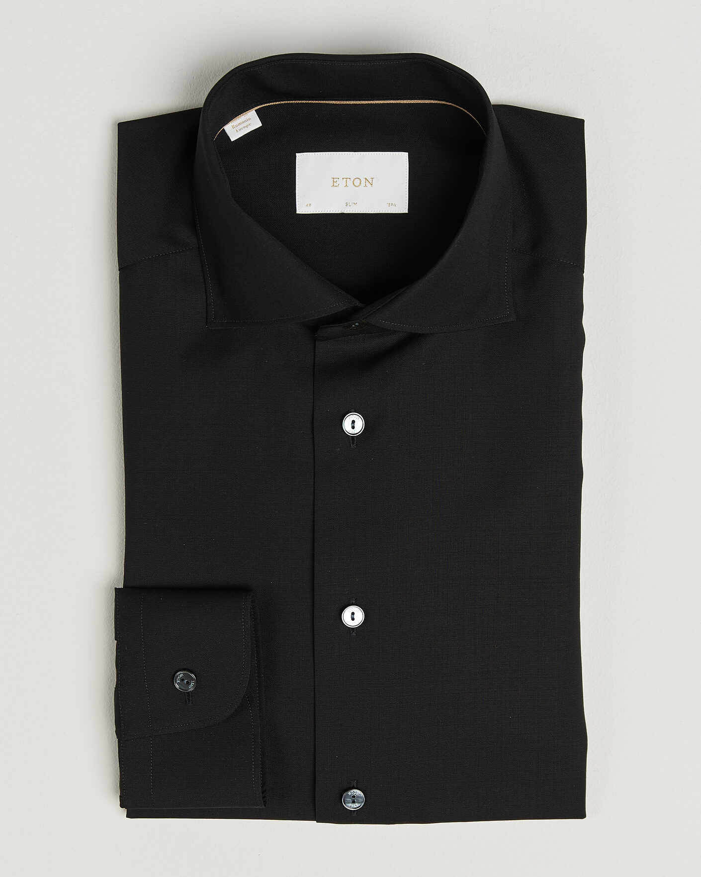 Herren | Hemden | Eton | Slim Fit Merino Shirt Black