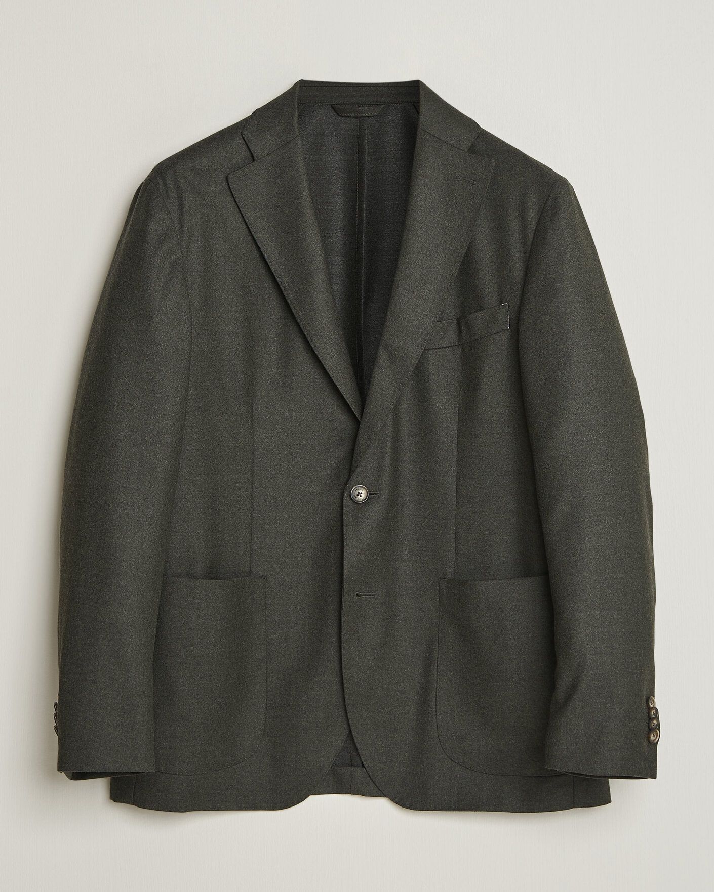 Herren | Sakkos | Eton | Wool Flannel Soft Jacket Dark Green