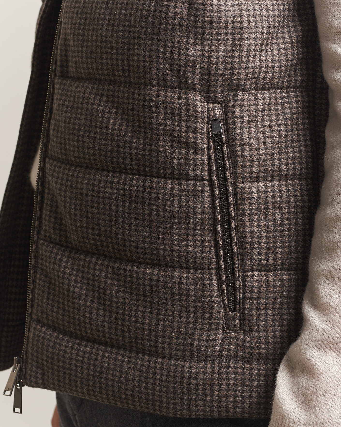 Herren | Westen | Eton | Wool/Cashmere Padded Vest Brown