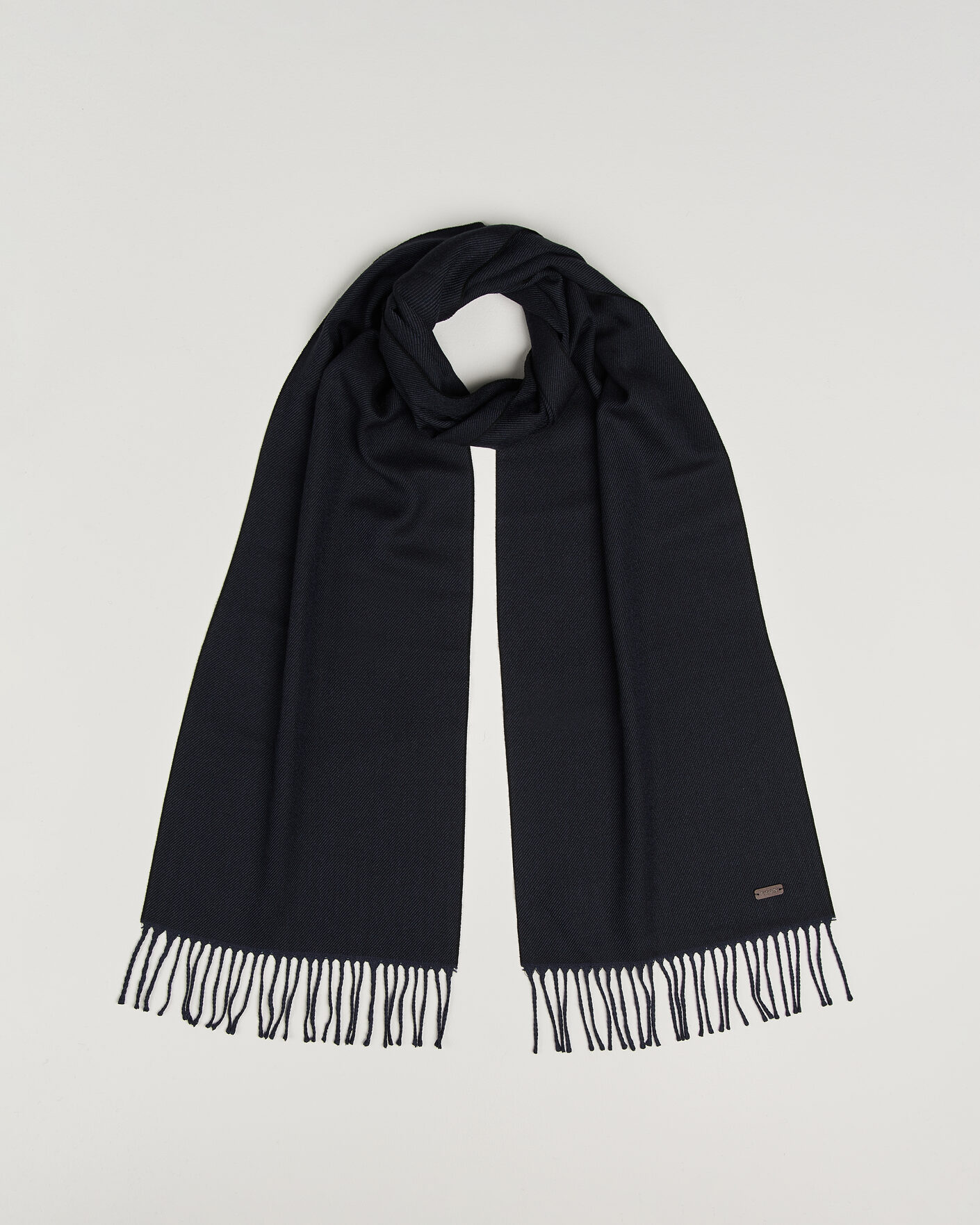 Herren | Schals | Eton | Twill Merino Wool Scarf Navy Blue