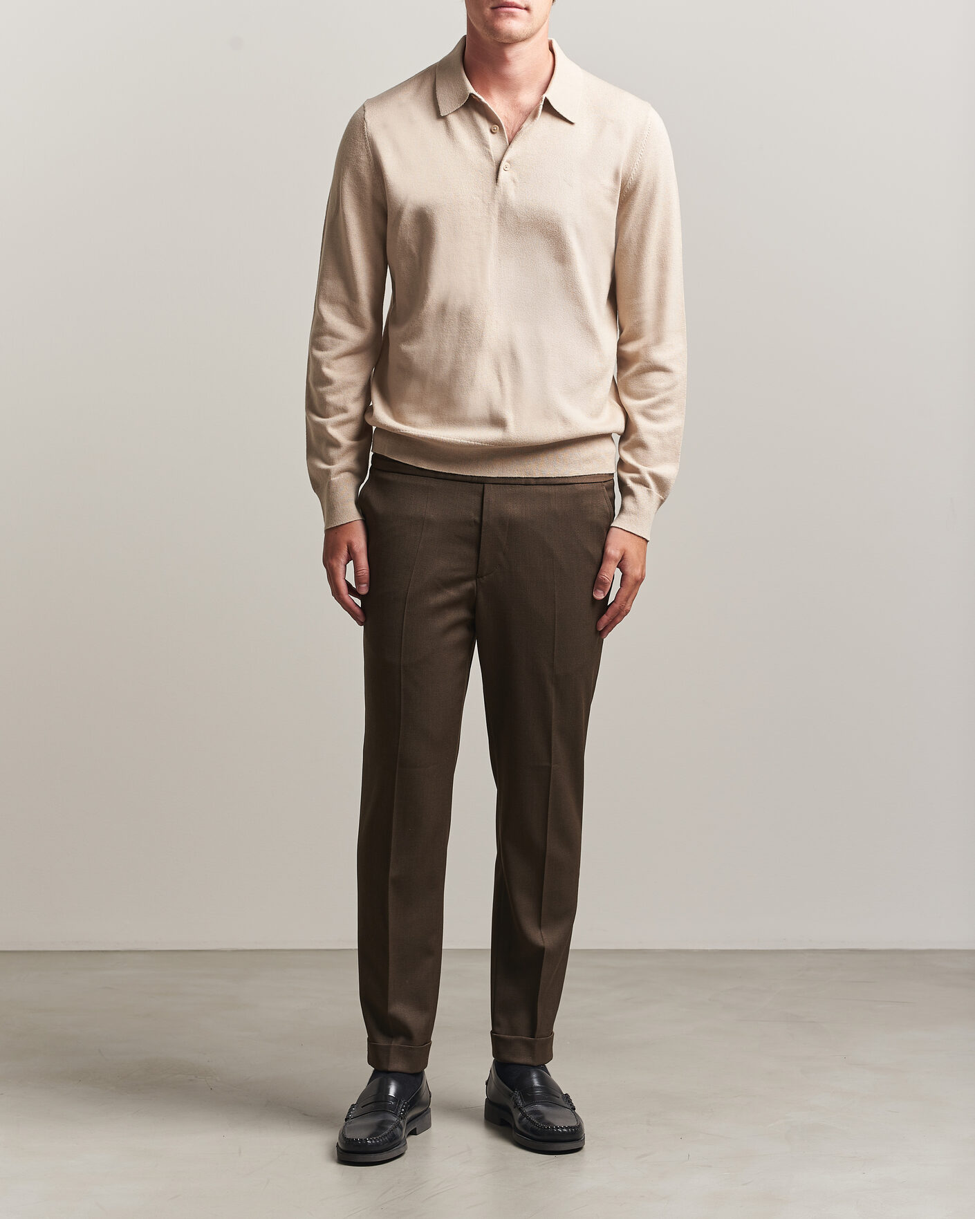 Herren | Hosen | Filippa K | Terry Wool Trousers Walnut Brown