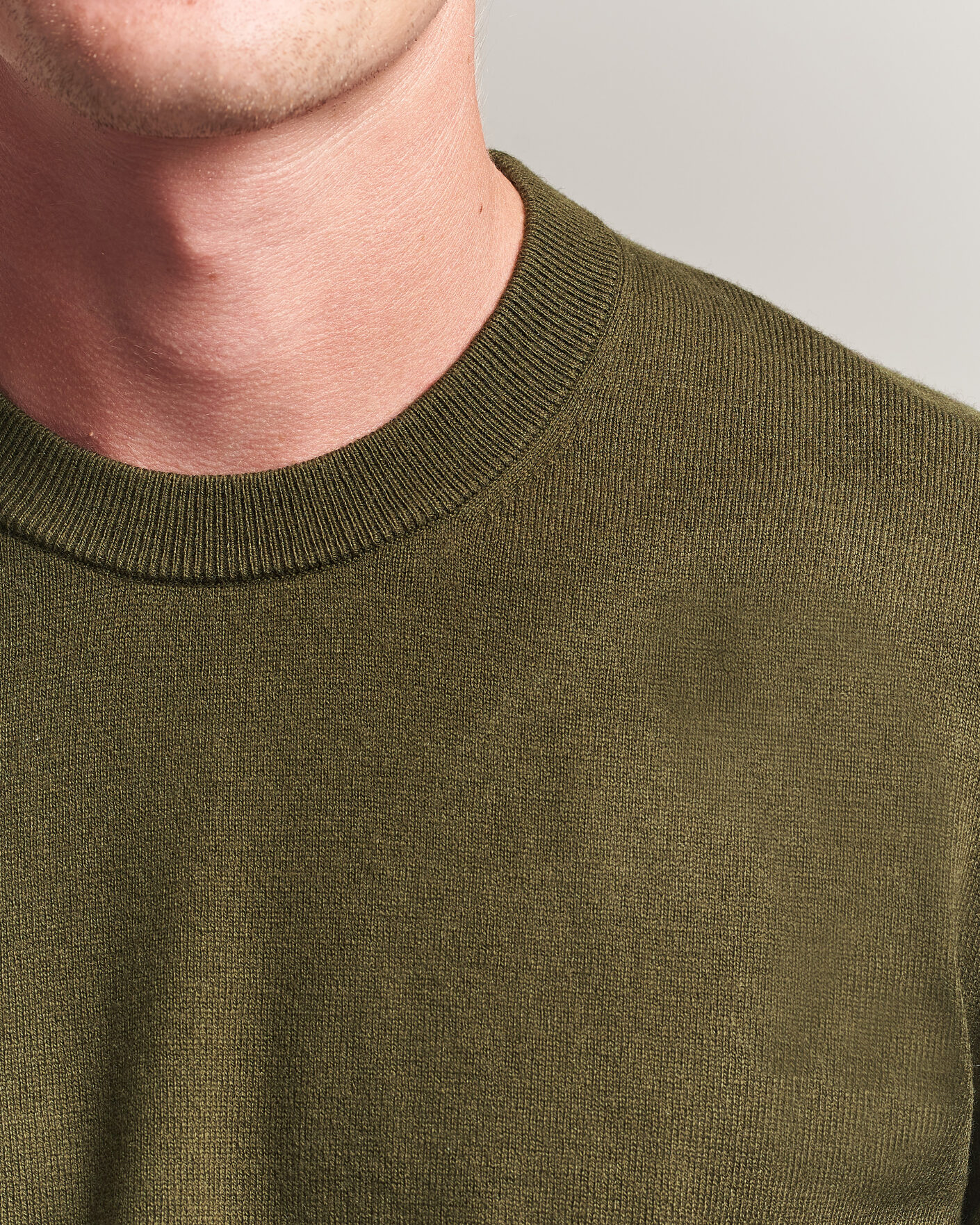Herren | Pullover | Filippa K | Cotton Merino Knitted Sweater Dark Moss Green