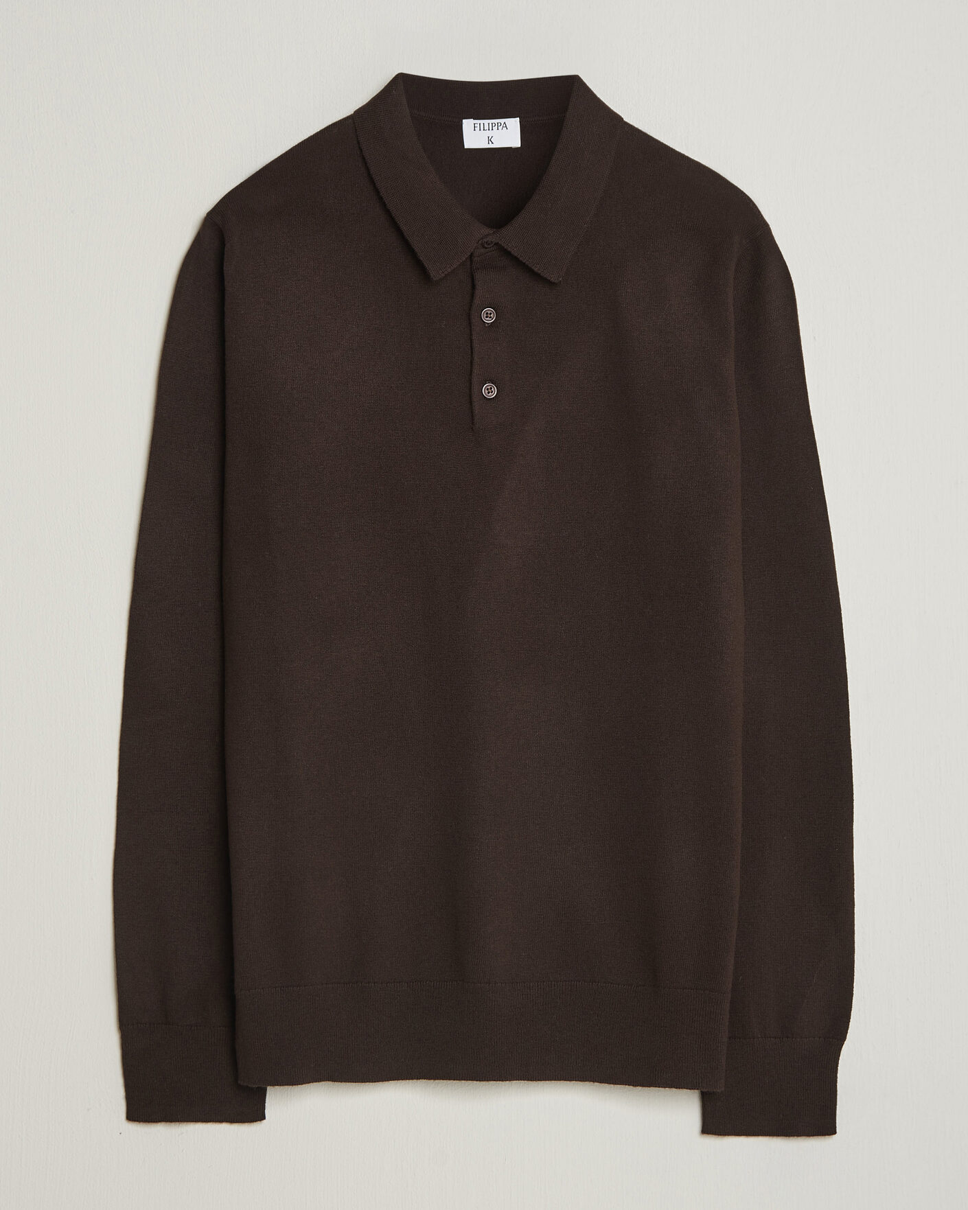 Herren | Pullover | Filippa K | Knitted Polo Shirt Dark Chocolate