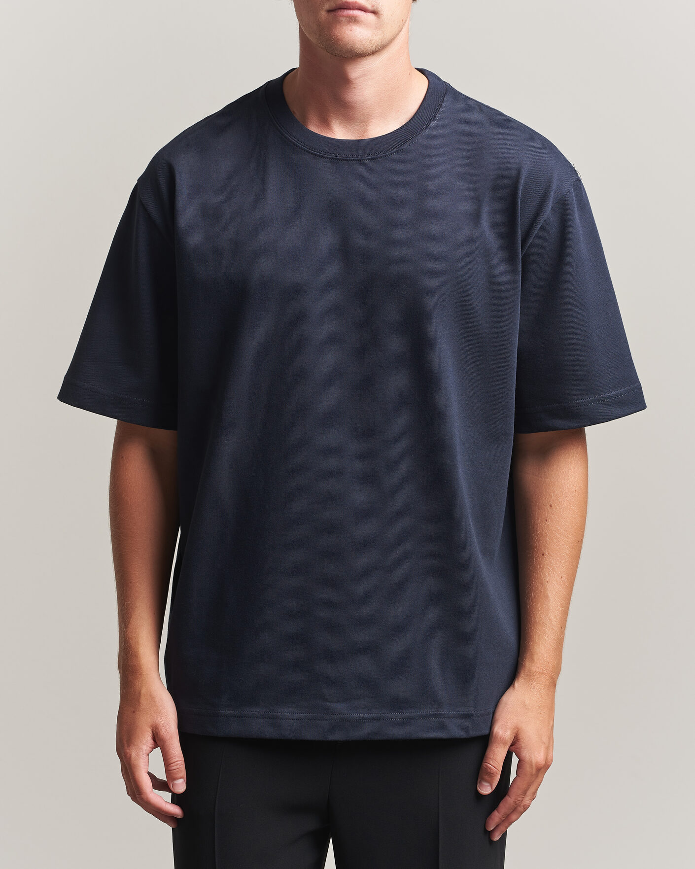 Herren | T-Shirts | Filippa K | Heavy Cotton Crew Neck T-Shirt Night Blue