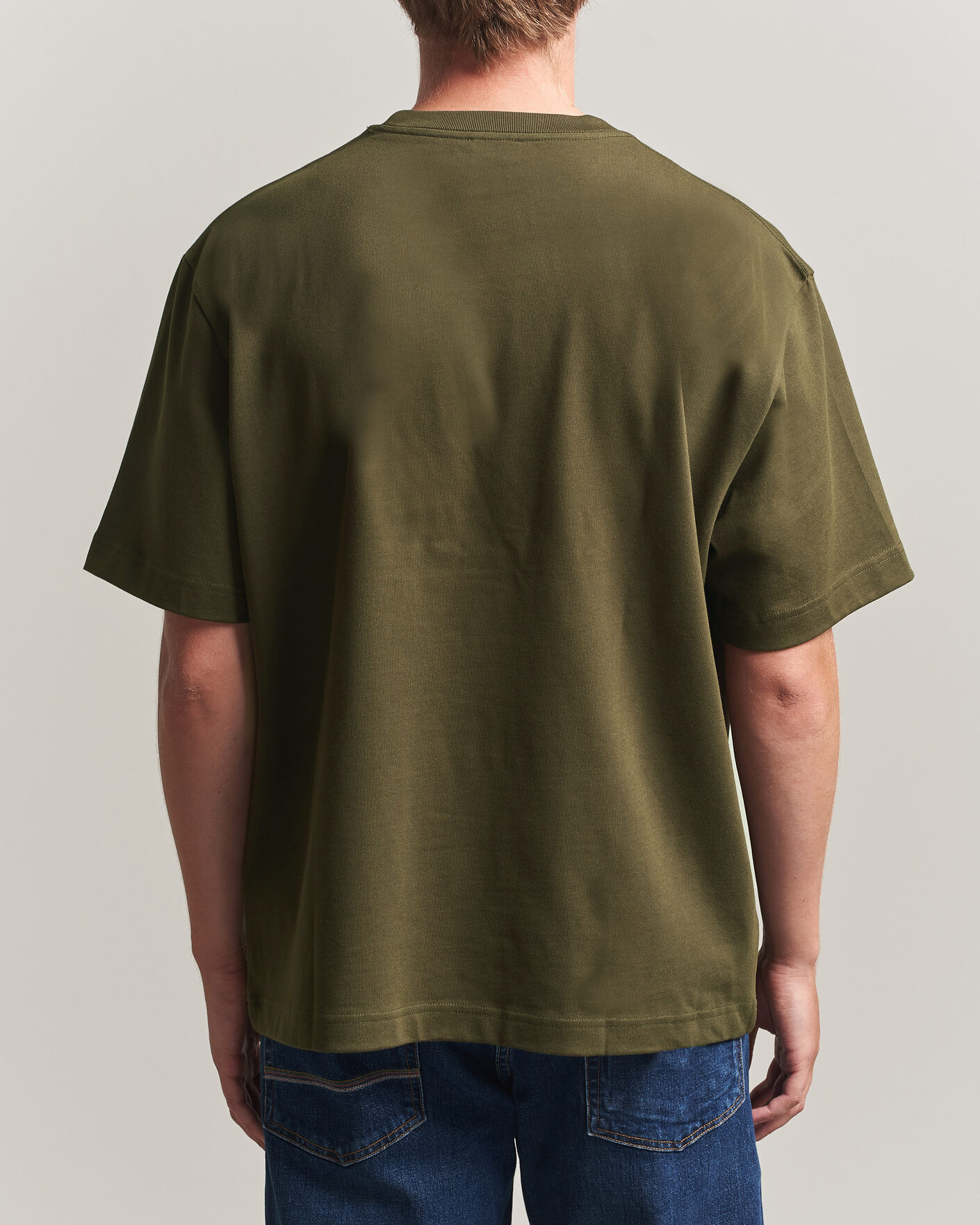 Herren | T-Shirts | Filippa K | Heavy Cotton Crew Neck T-Shirt Dark Moss Green