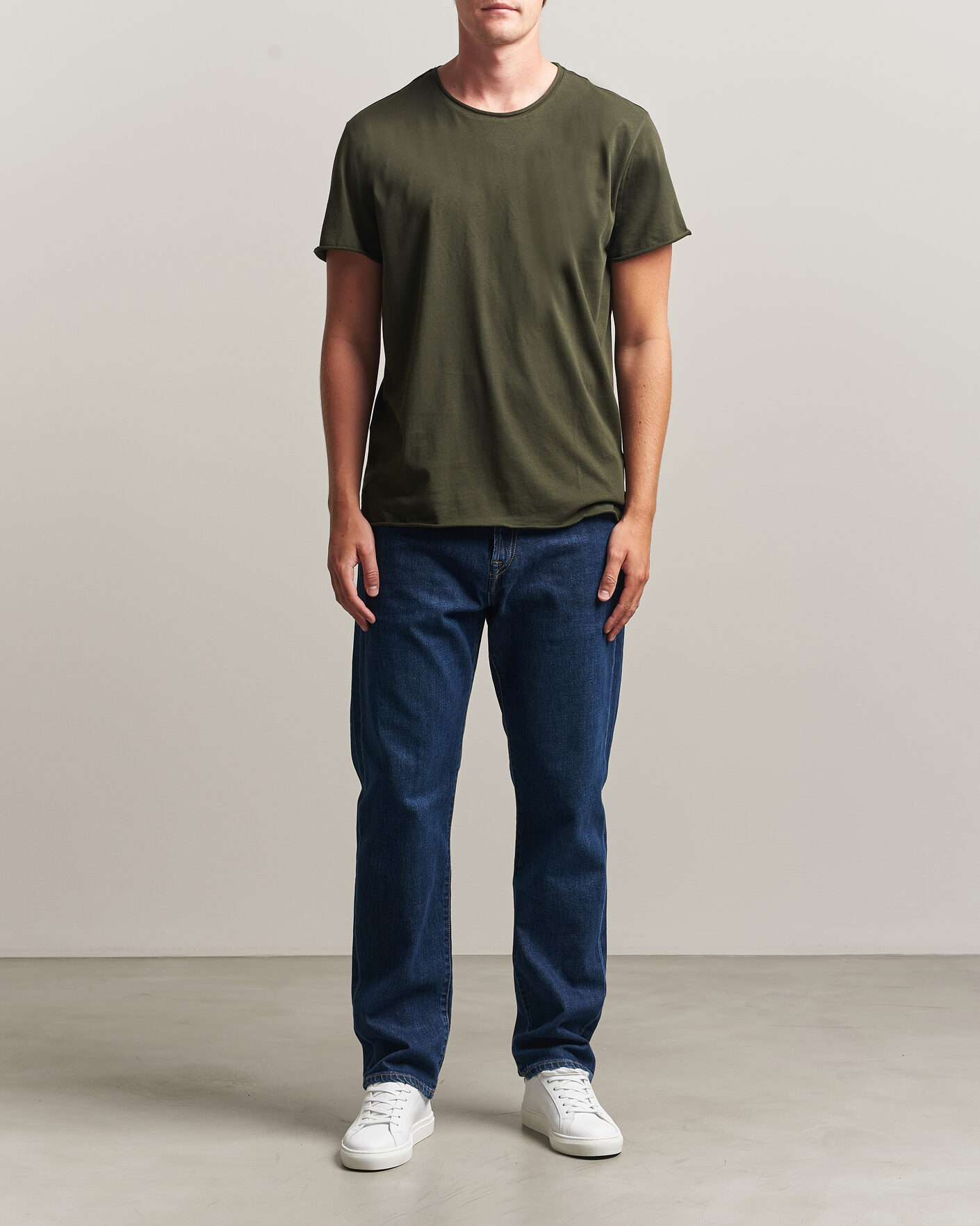 Herren | T-Shirts | Filippa K | Roll Neck Crew Neck T-Shirt Night Green
