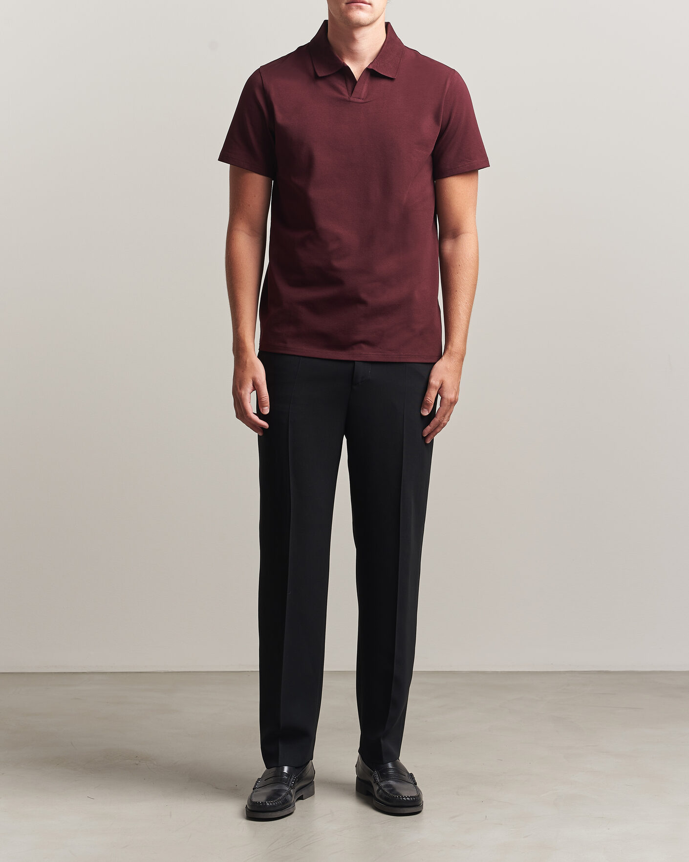 Herren | Poloshirts | Filippa K | Soft Lycra Polo T-Shirt Dark Burgundy