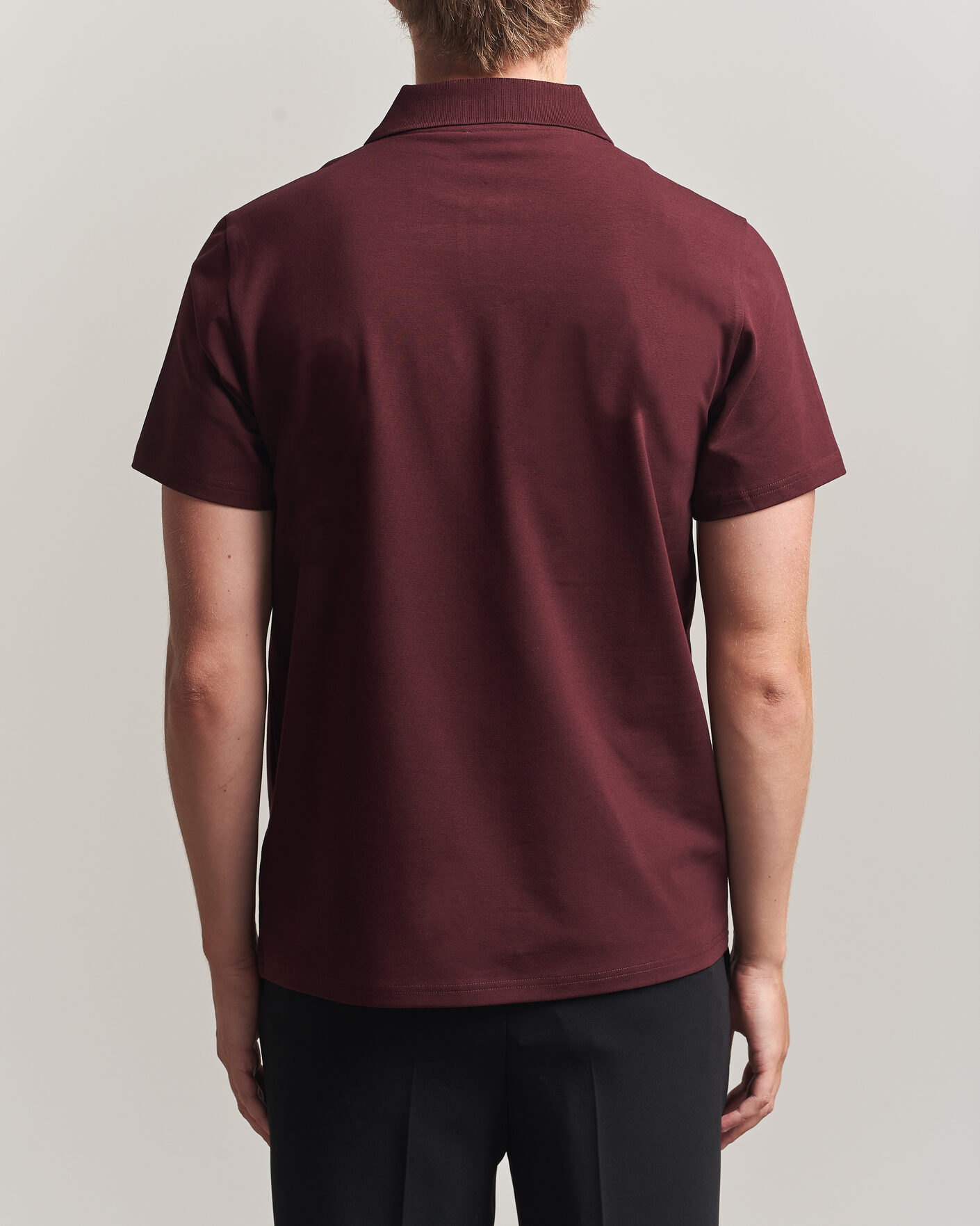 Herren | Poloshirts | Filippa K | Soft Lycra Polo T-Shirt Dark Burgundy
