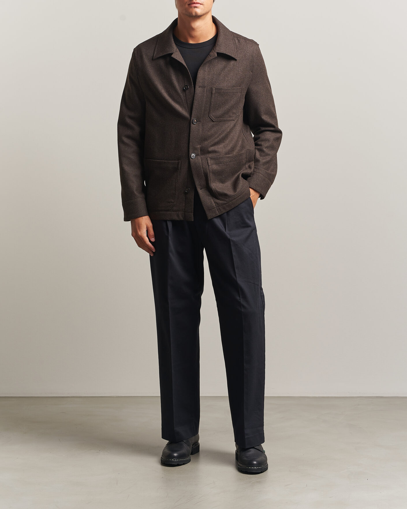 Herren | Hemden | Filippa K | Taylor Flannel Overshirt Walnut Brown