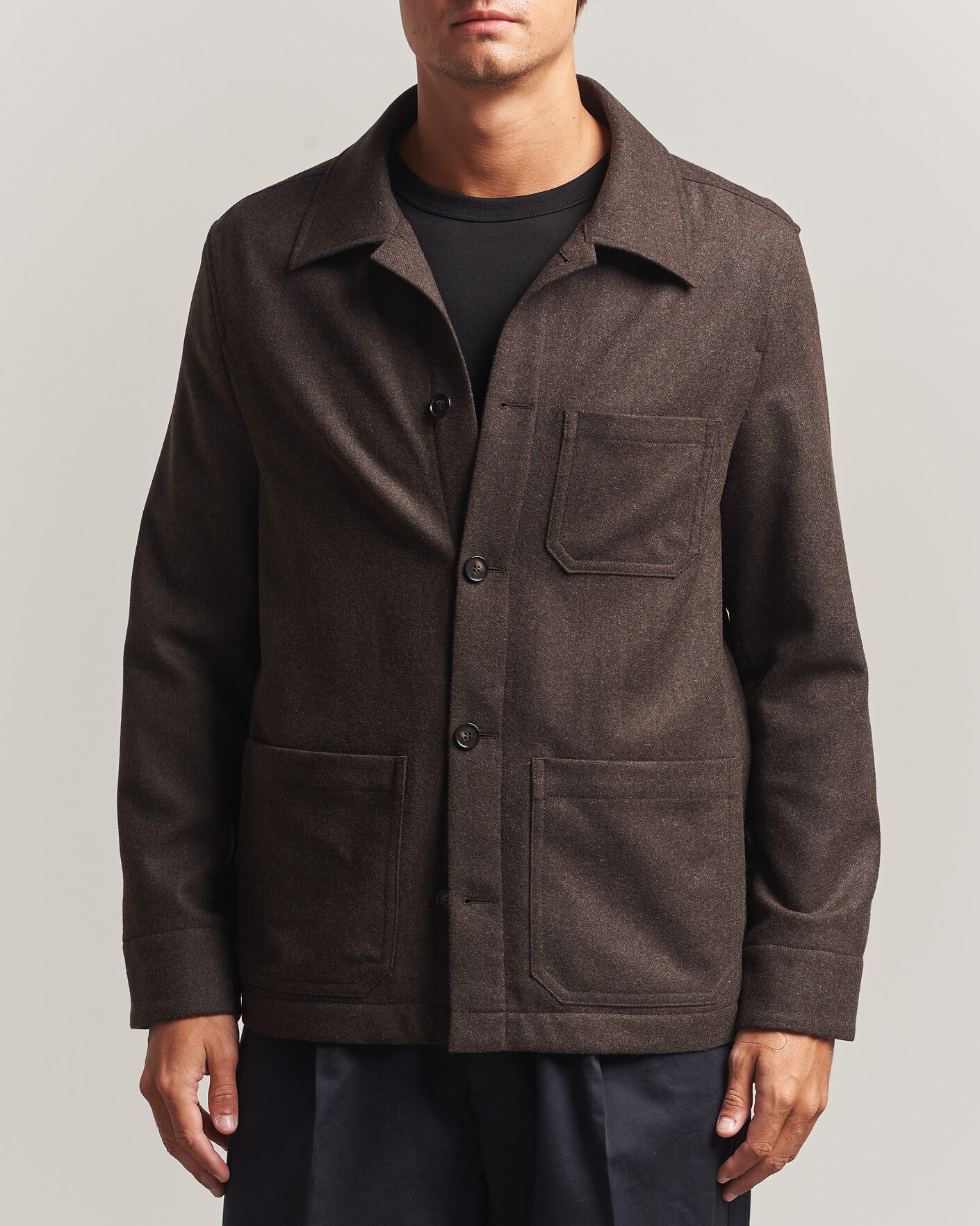 Herren | Hemden | Filippa K | Taylor Flannel Overshirt Walnut Brown