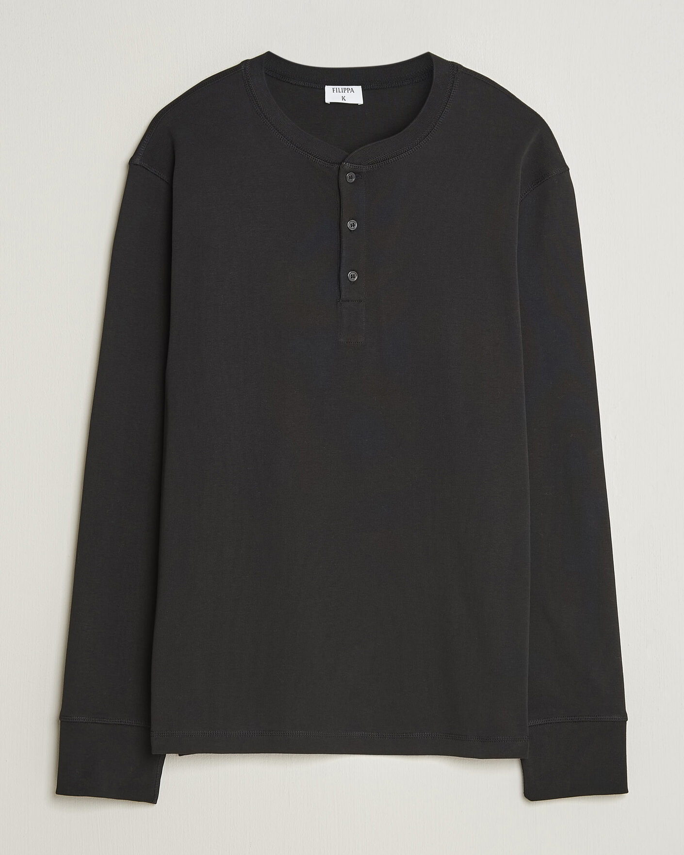 Herren | Pullover | Filippa K | Cotton Rib Henley Black
