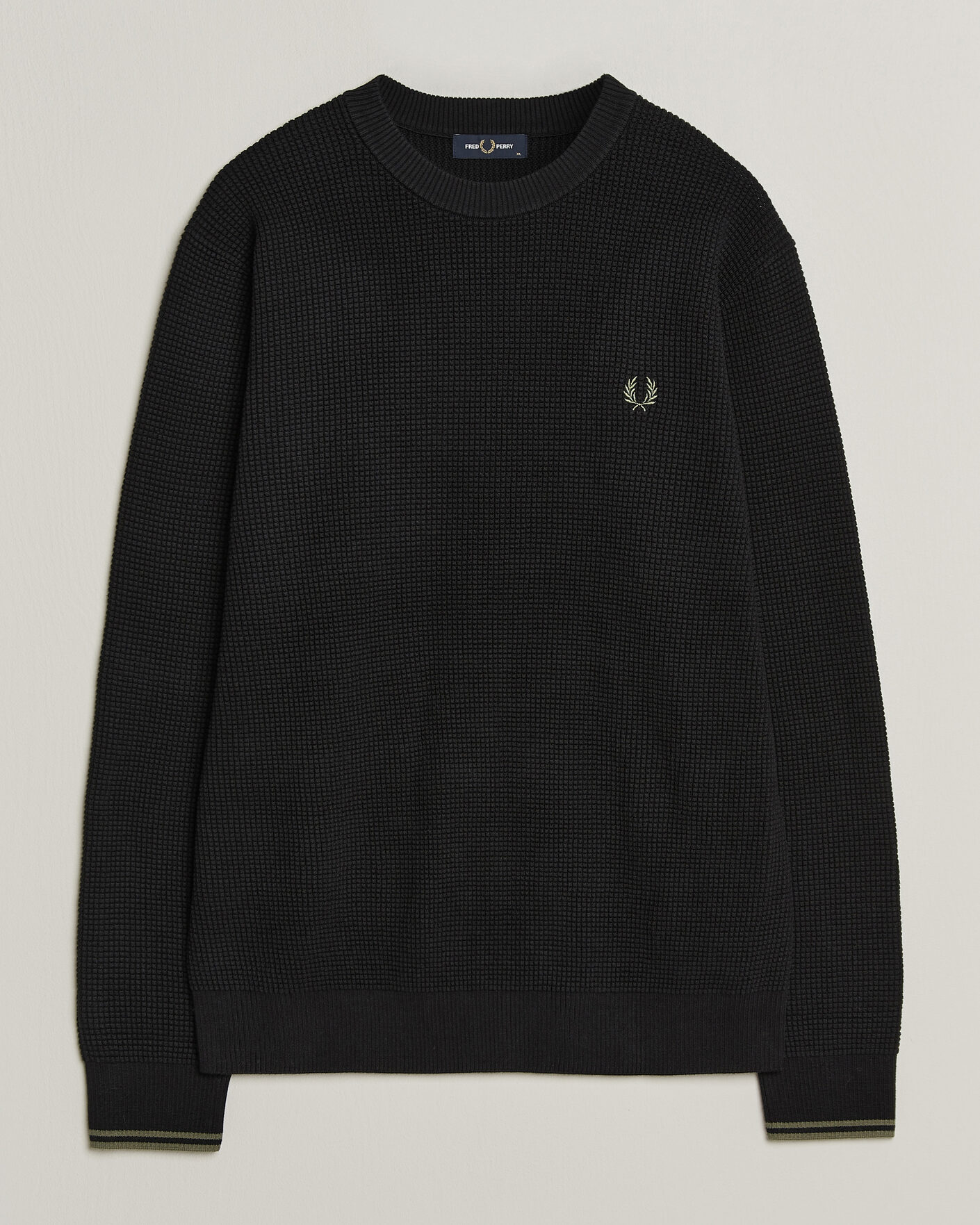 Herren | Pullover | Fred Perry | Waffle Stitch Jumper Black