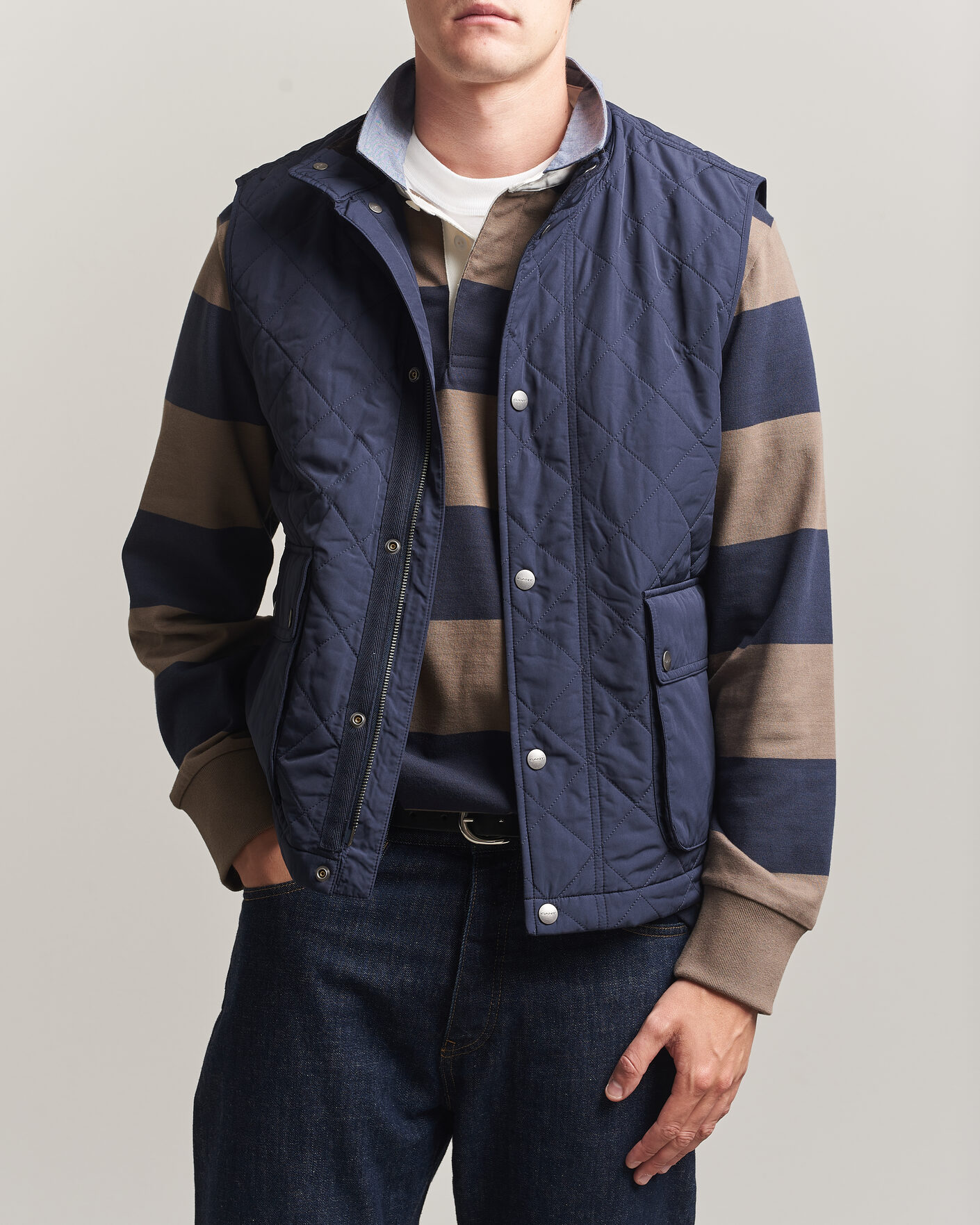 Herren | Westen | Gant | Classic Quilted Vest Evening Blue