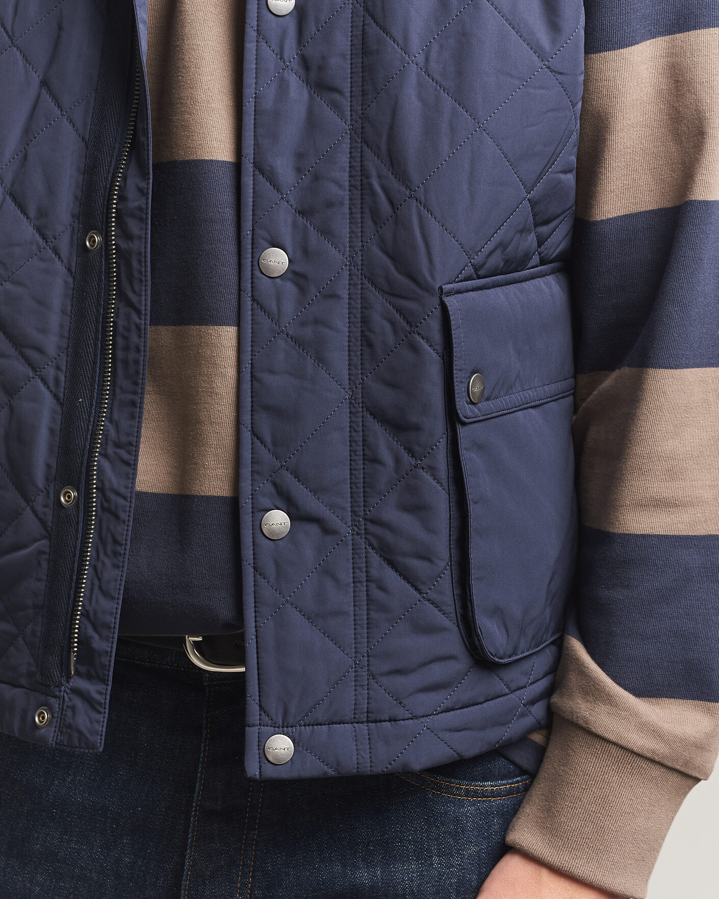 Herren | Westen | Gant | Classic Quilted Vest Evening Blue