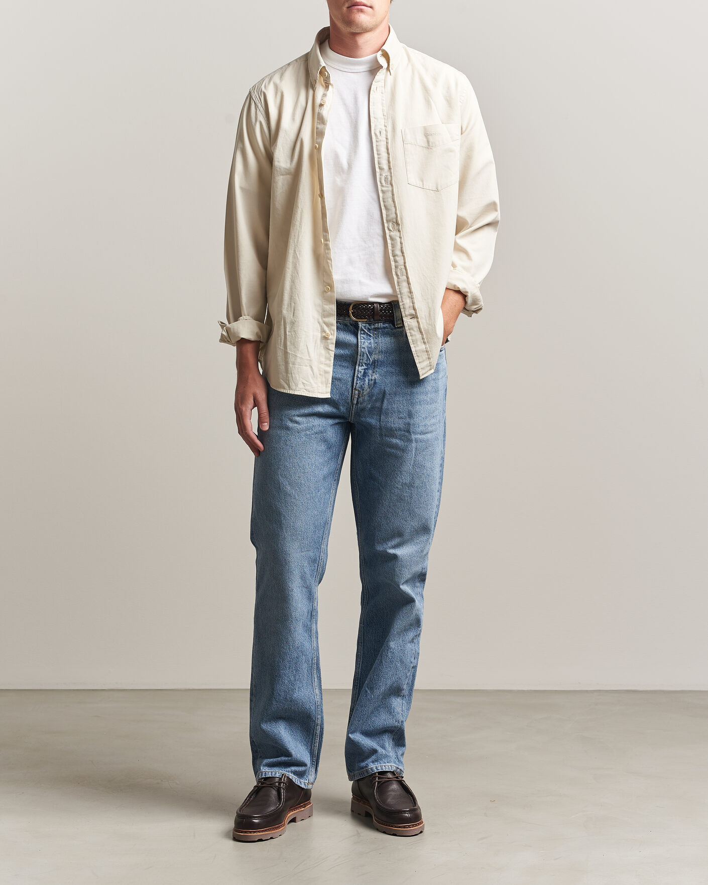 Herren | Jeans | Gant | Straight Fit Jeans Mid Blue Broken In