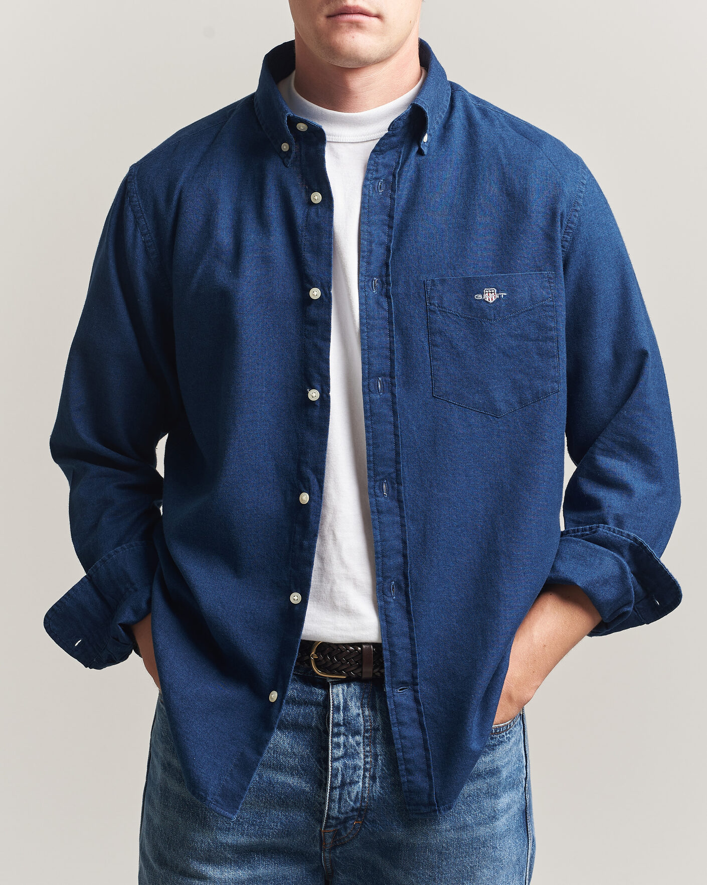 Herren | Hemden | Gant | Regular Fit Indigo Oxford Shirt Dark Blue