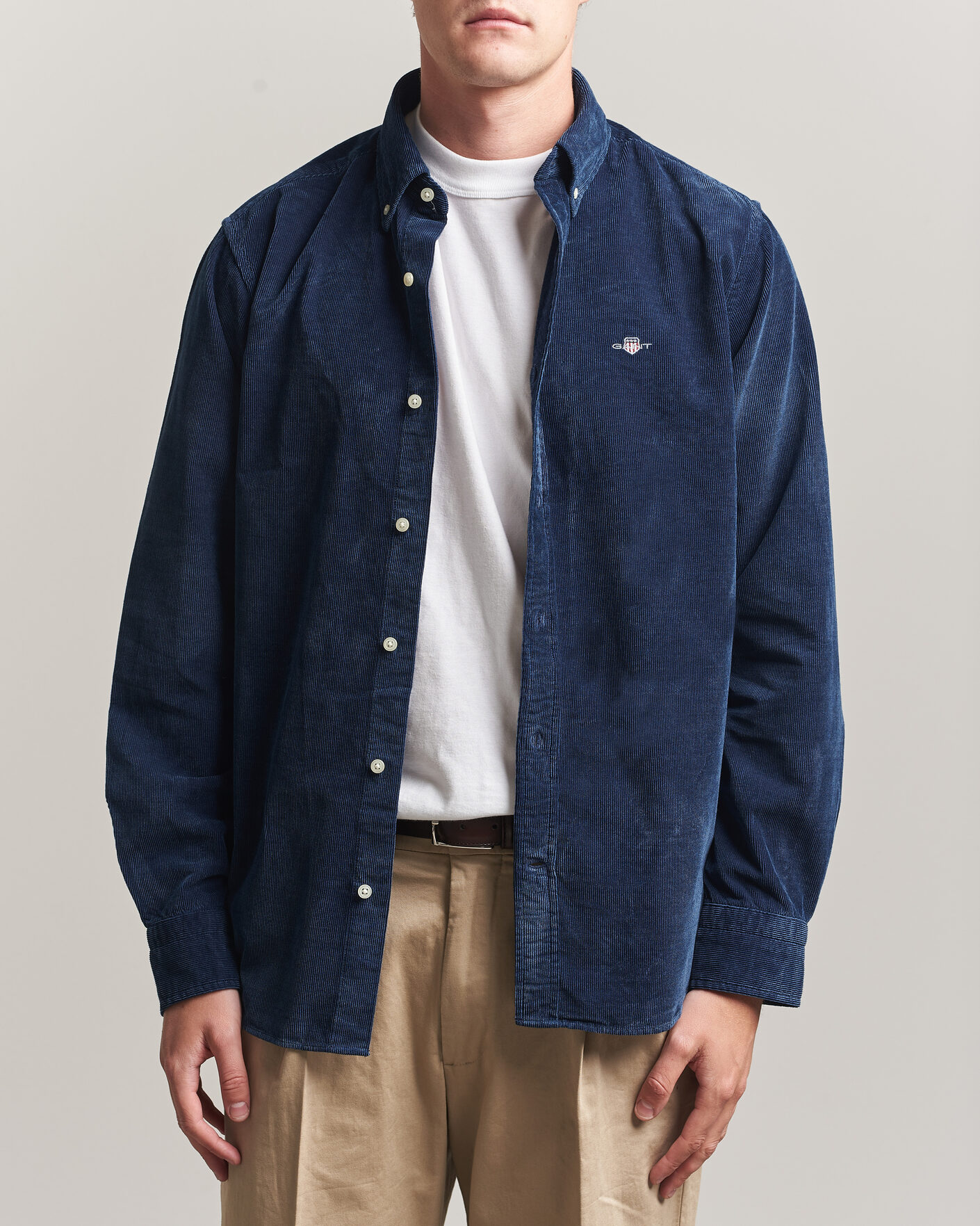 Herren | Hemden | Gant | Indigo Corduroy Shirt Dark Blue