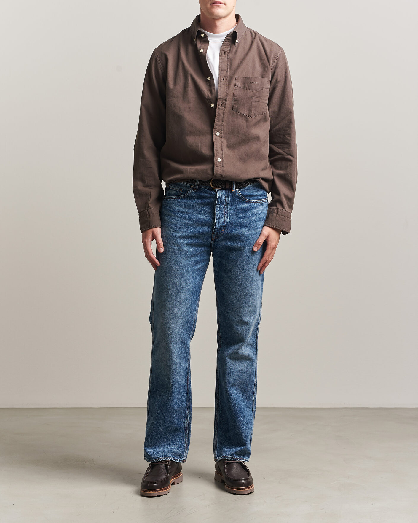 Herren | Hemden | Gant | Regular Fit Garment Dyed Twill Shirt Shadow Brown