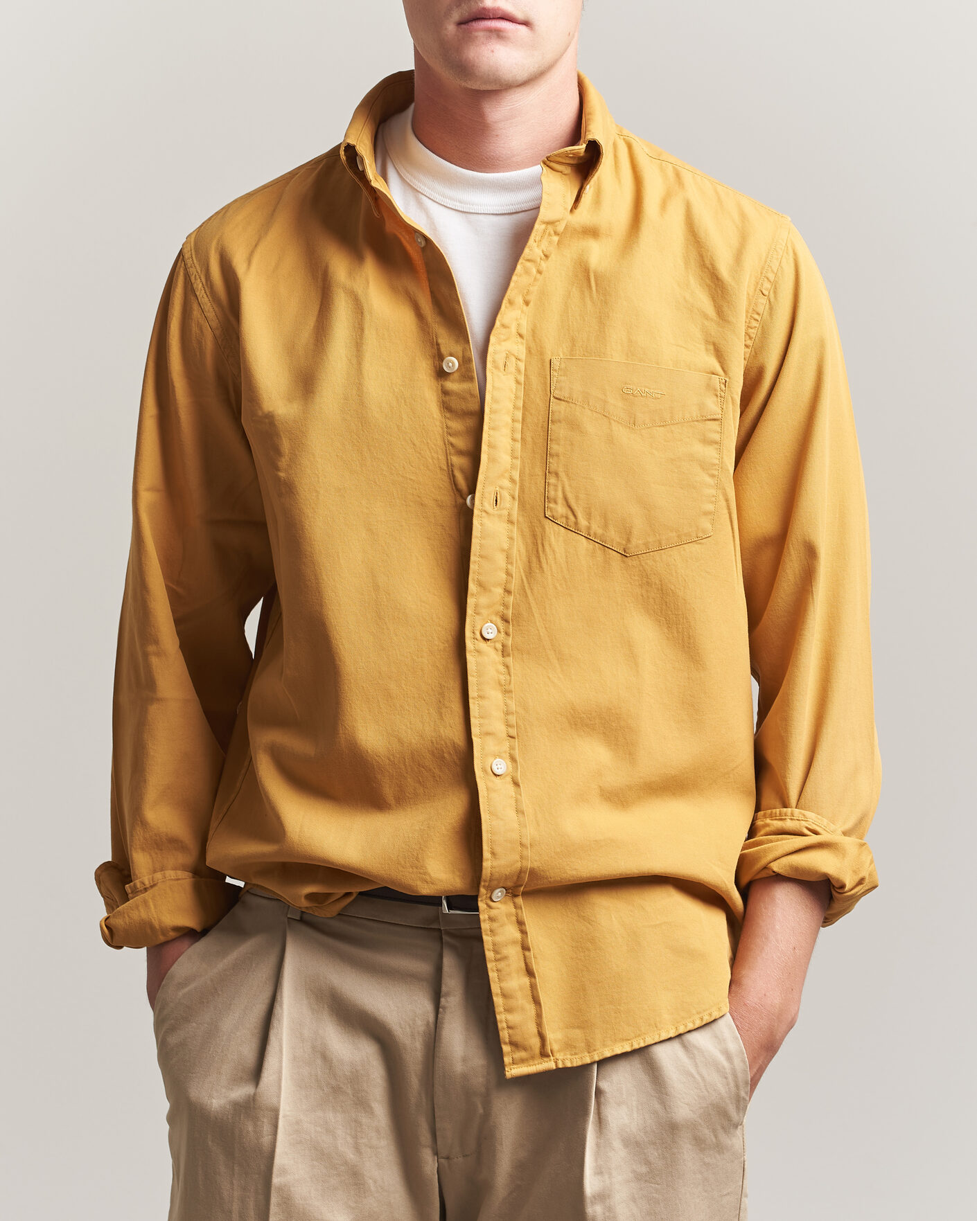 Herren | Hemden | Gant | Regular Fit Garment Dyed Twill Shirt Turmeric Shine