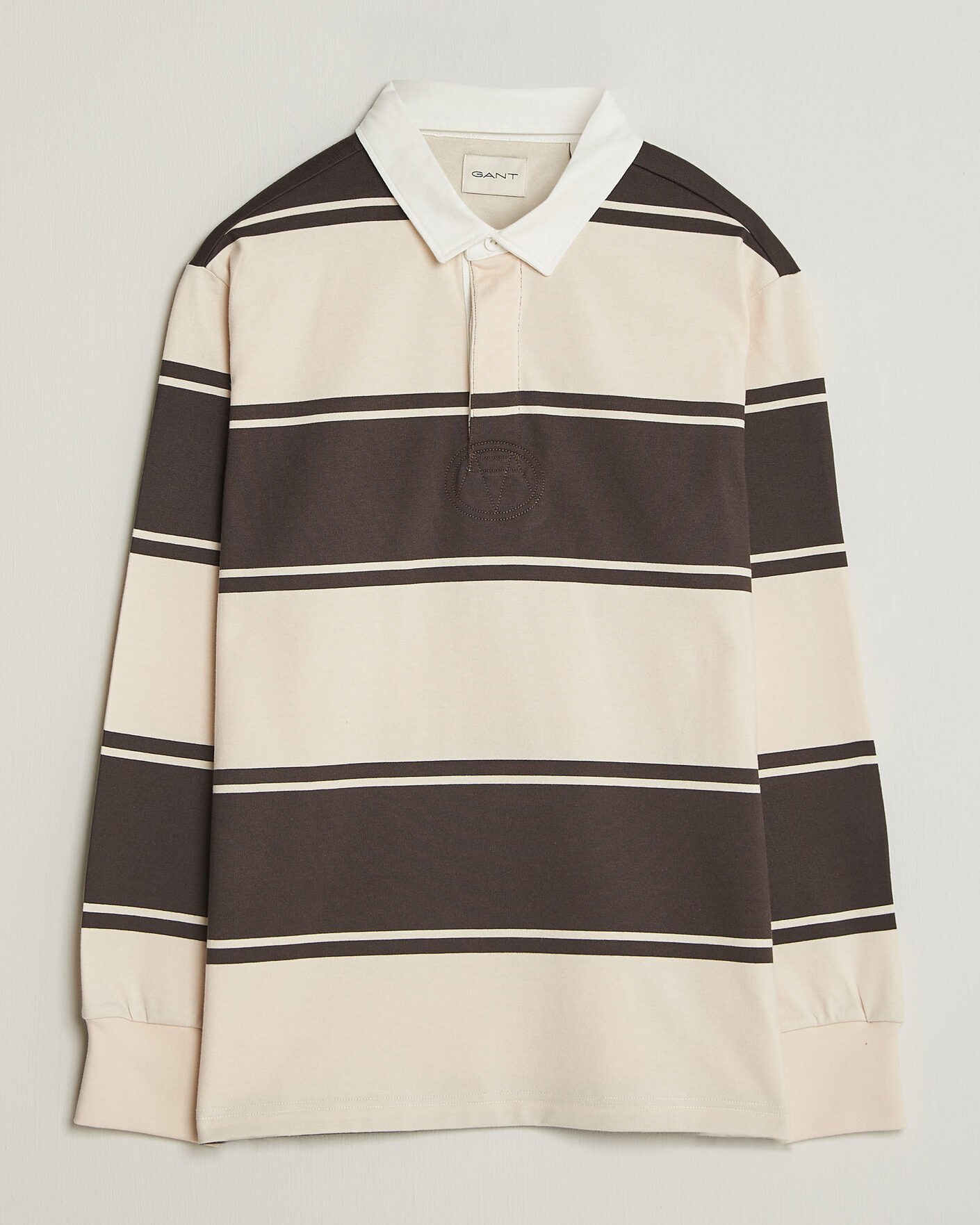 Herren | Pullover | Gant | Striped Rugger Charred Wood Brown