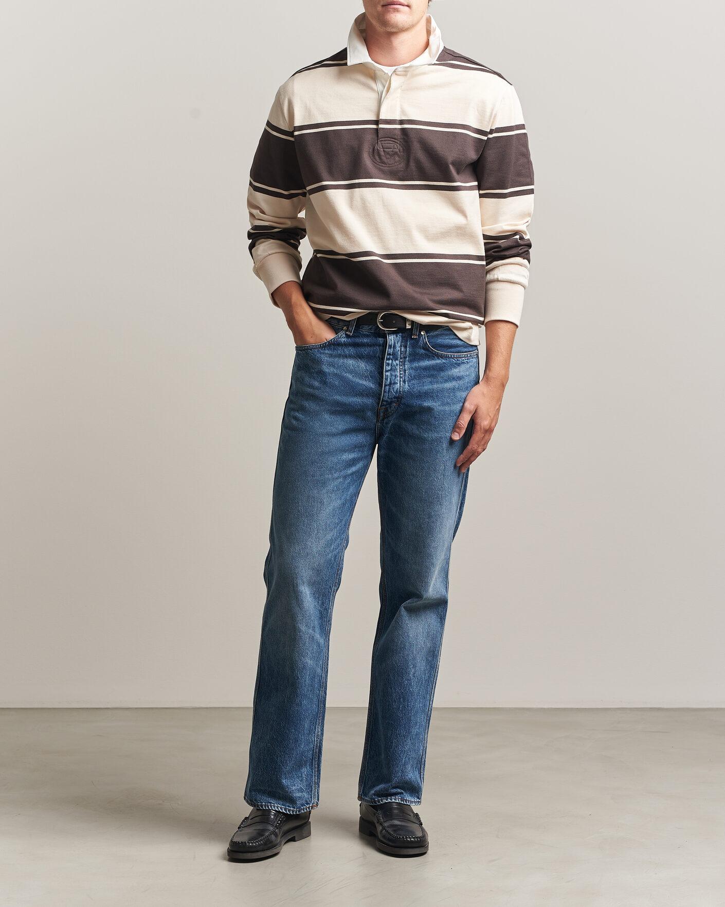Herren | Pullover | Gant | Striped Rugger Charred Wood Brown