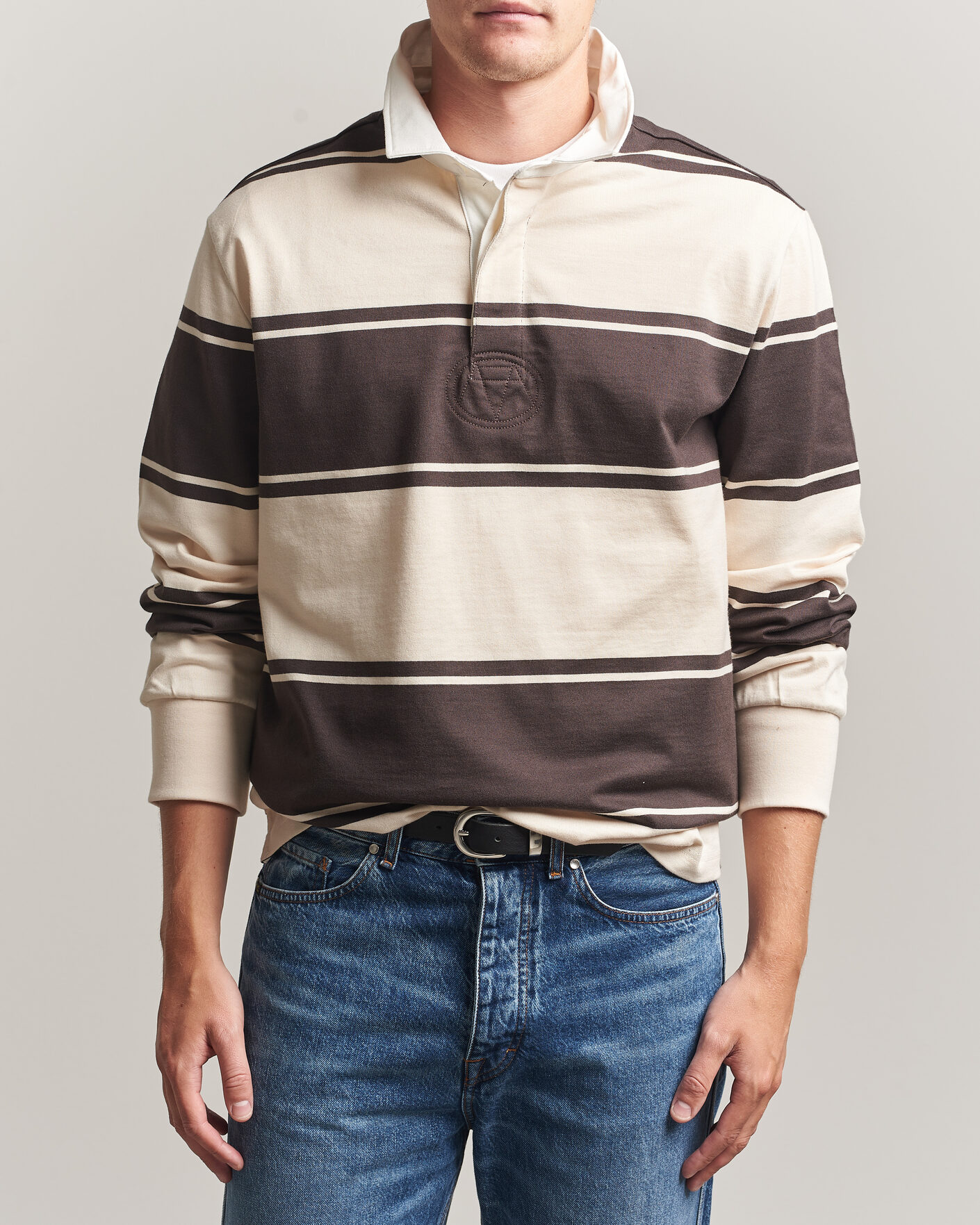Herren | Pullover | Gant | Striped Rugger Charred Wood Brown