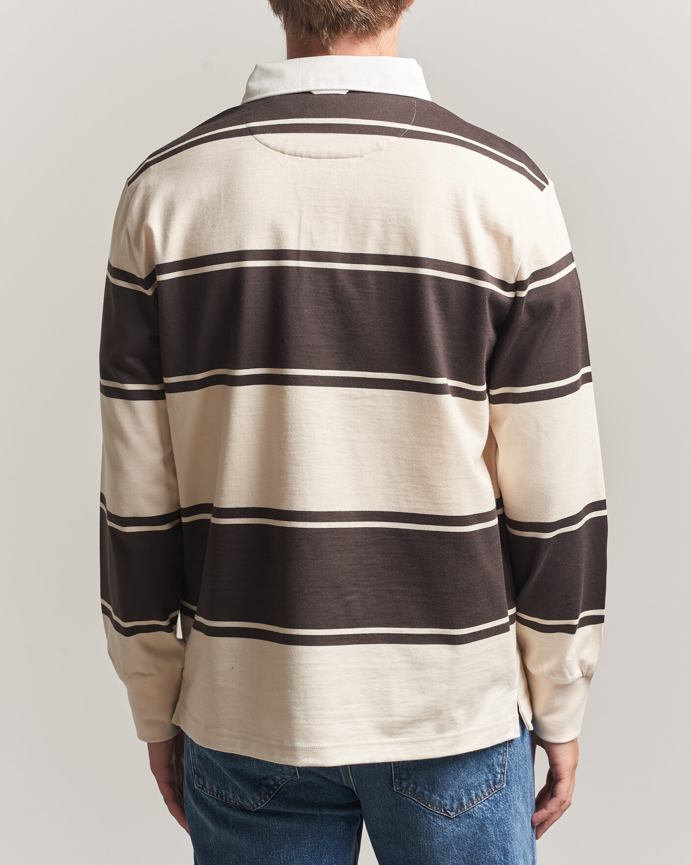 Herren | Pullover | Gant | Striped Rugger Charred Wood Brown