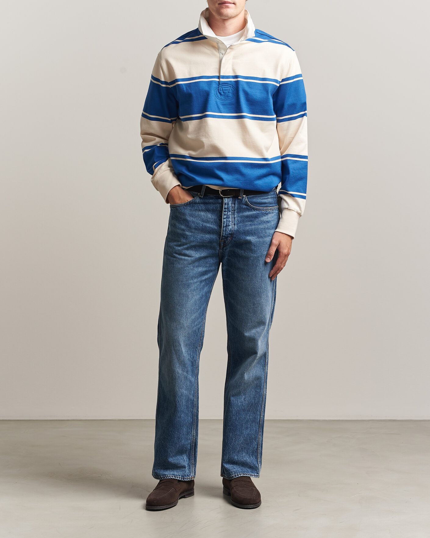 Herren | Pullover | Gant | Striped Rugger Nautical Blue