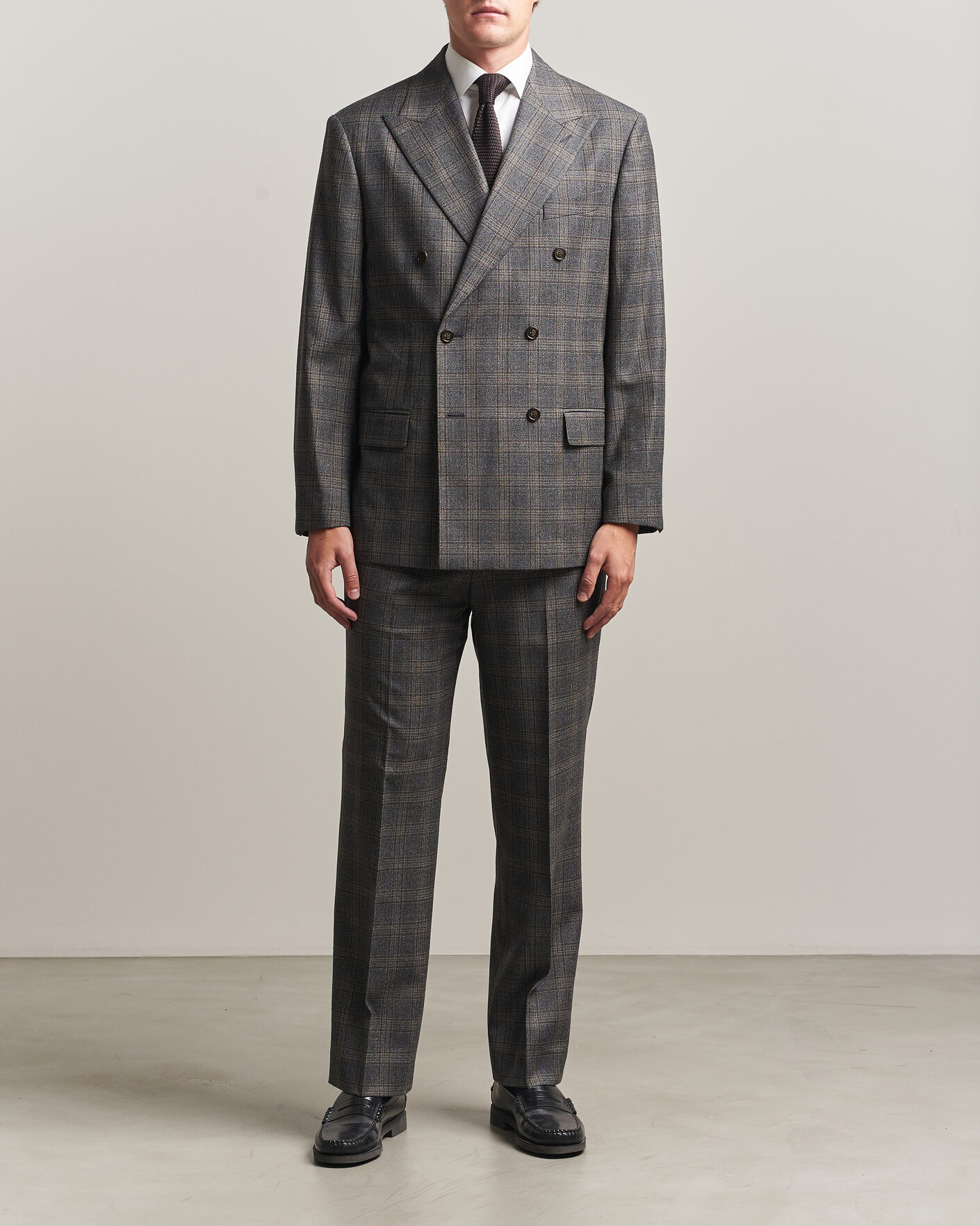 Herren | Hosen | Gant | Wool Glencheck Suit Trousers Ceramic Grey