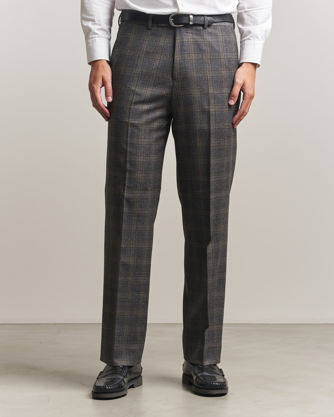 Herren | Hosen | Gant | Wool Glencheck Suit Trousers Ceramic Grey