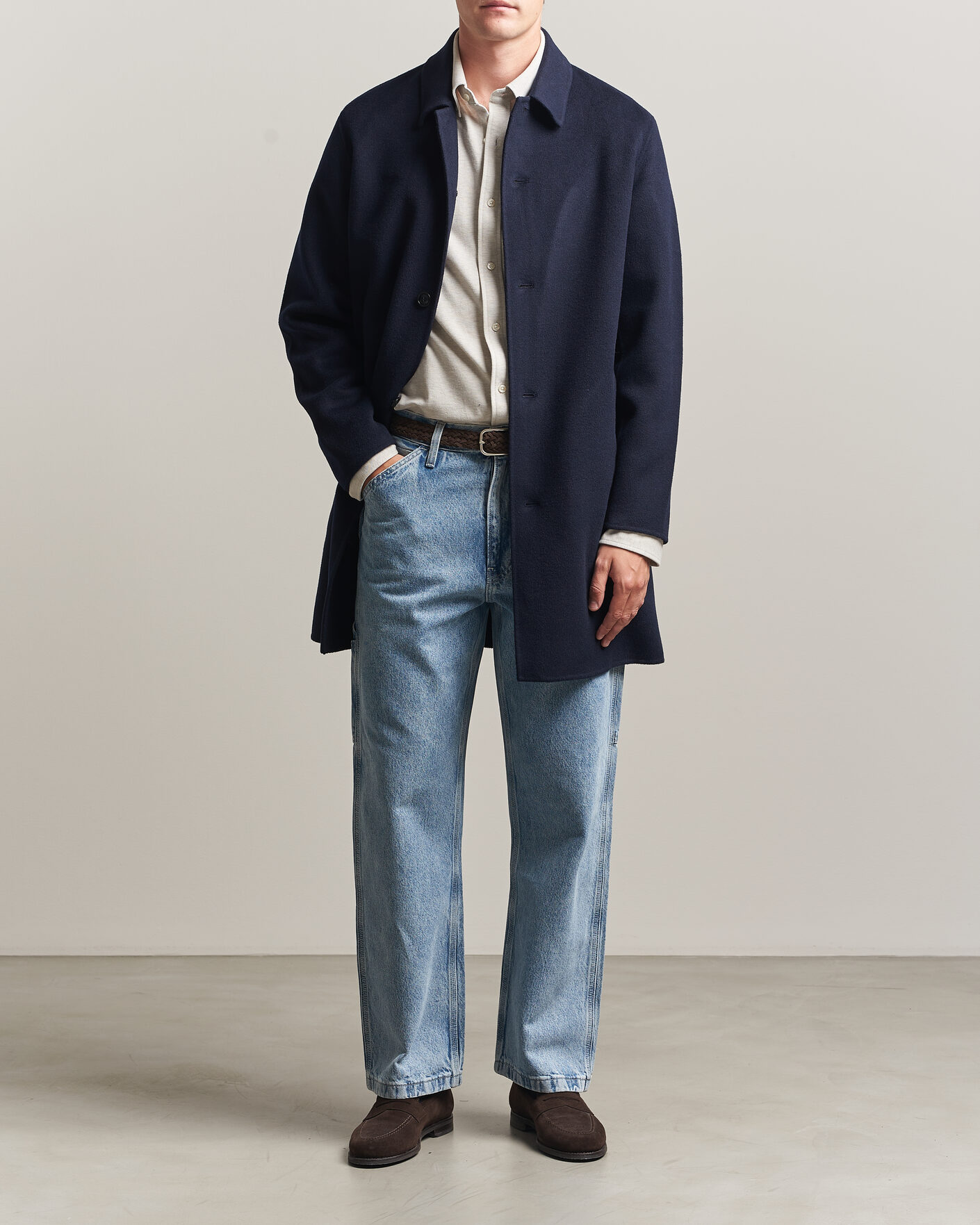 Herren | Jacken | Gant | Handstitched Wool/Cashmere Top Coat Evening Blue