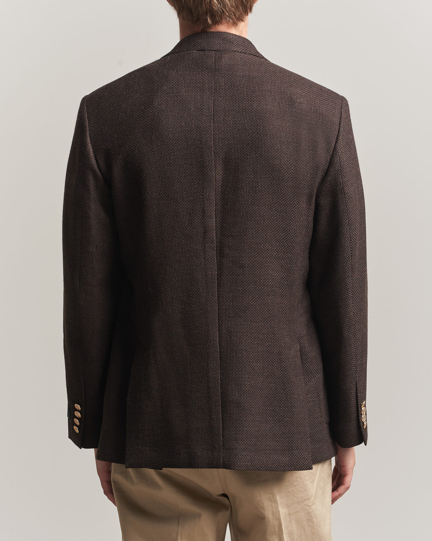 Herren | Sakkos | Gant | Wool Textured Double Breasted Blazer Black Brown