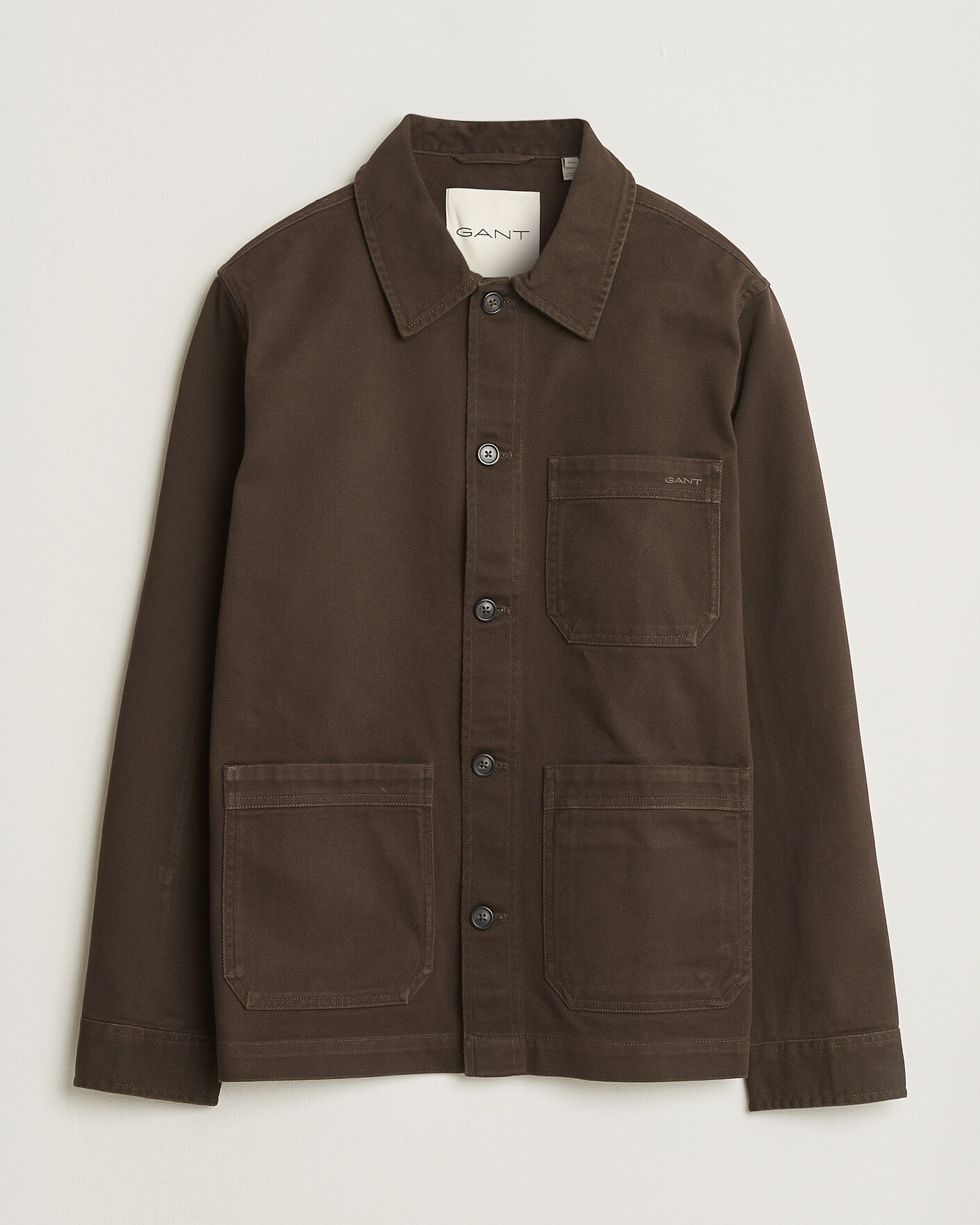 Herren | Hemden | Gant | Regular Fit Brushed Twill Overshirt Black Brown