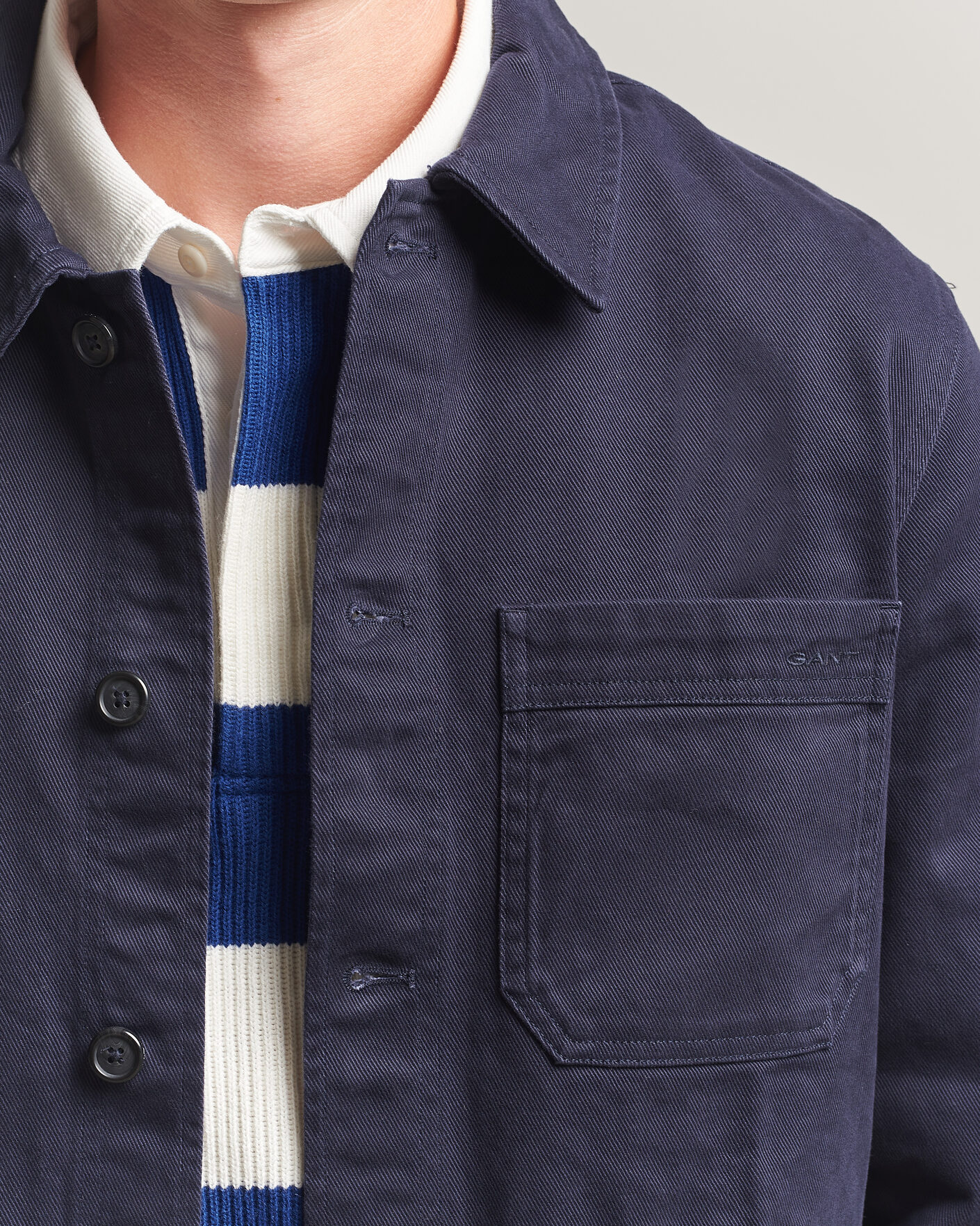 Herren | Hemden | Gant | Regular Fit Brushed Twill Overshirt Evening Blue