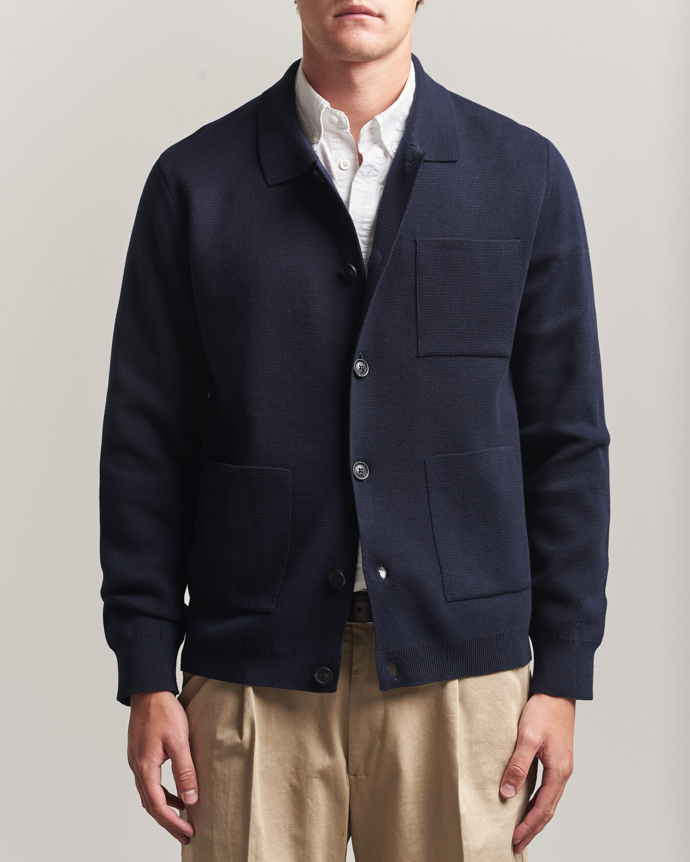 Herren | Pullover | Gant | Milano Knitted Cardigan Evening Blue
