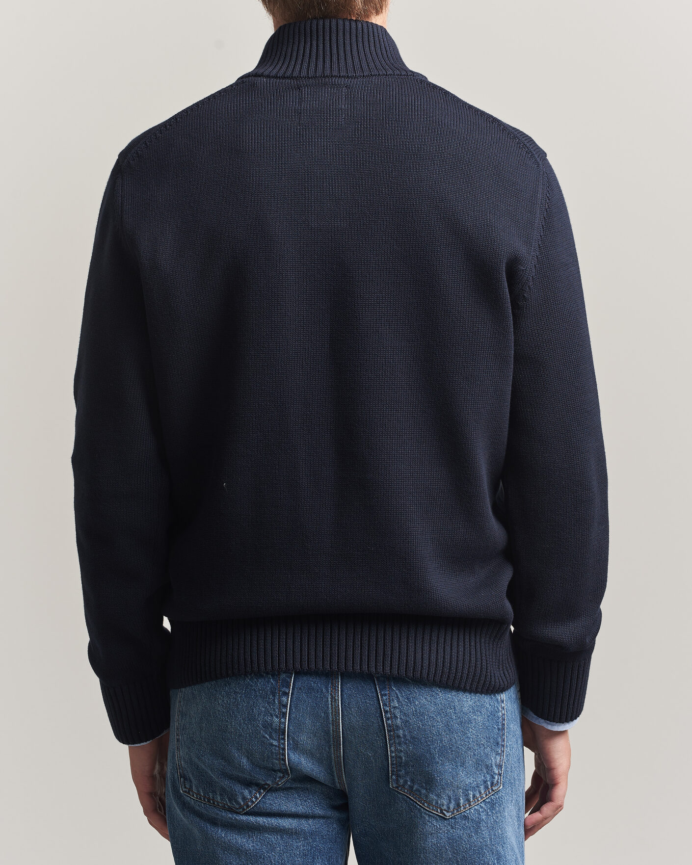 Herren | Pullover | Gant | Supima Cotton Half Buttoned Neck Evening Blue