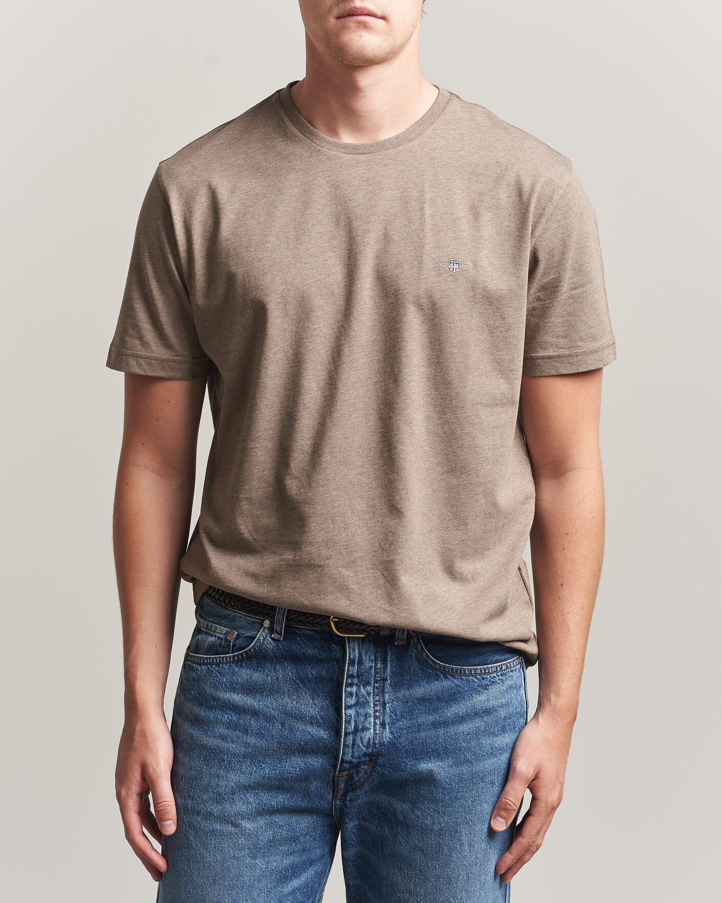 Herren | T-Shirts | Gant | The Original T-Shirt Dark Hazelnut Melange
