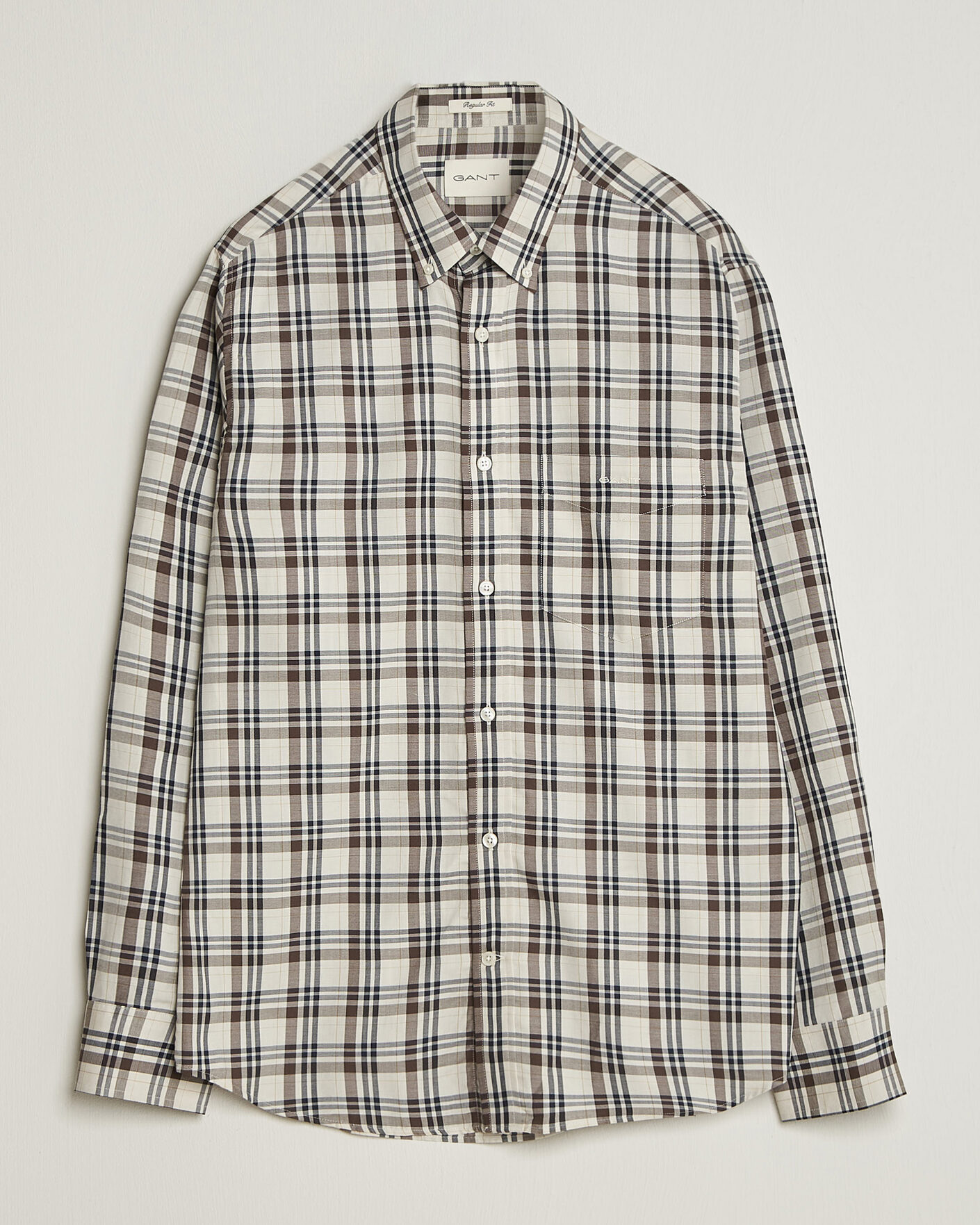 Herren | Hemden | Gant | Regular Fit Twill Checked Shirt Sand