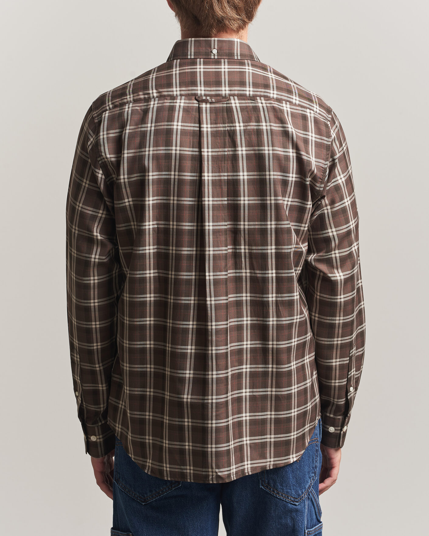 Herren | Hemden | Gant | Regular Fit Twill Checked Shirt Faded Taupe