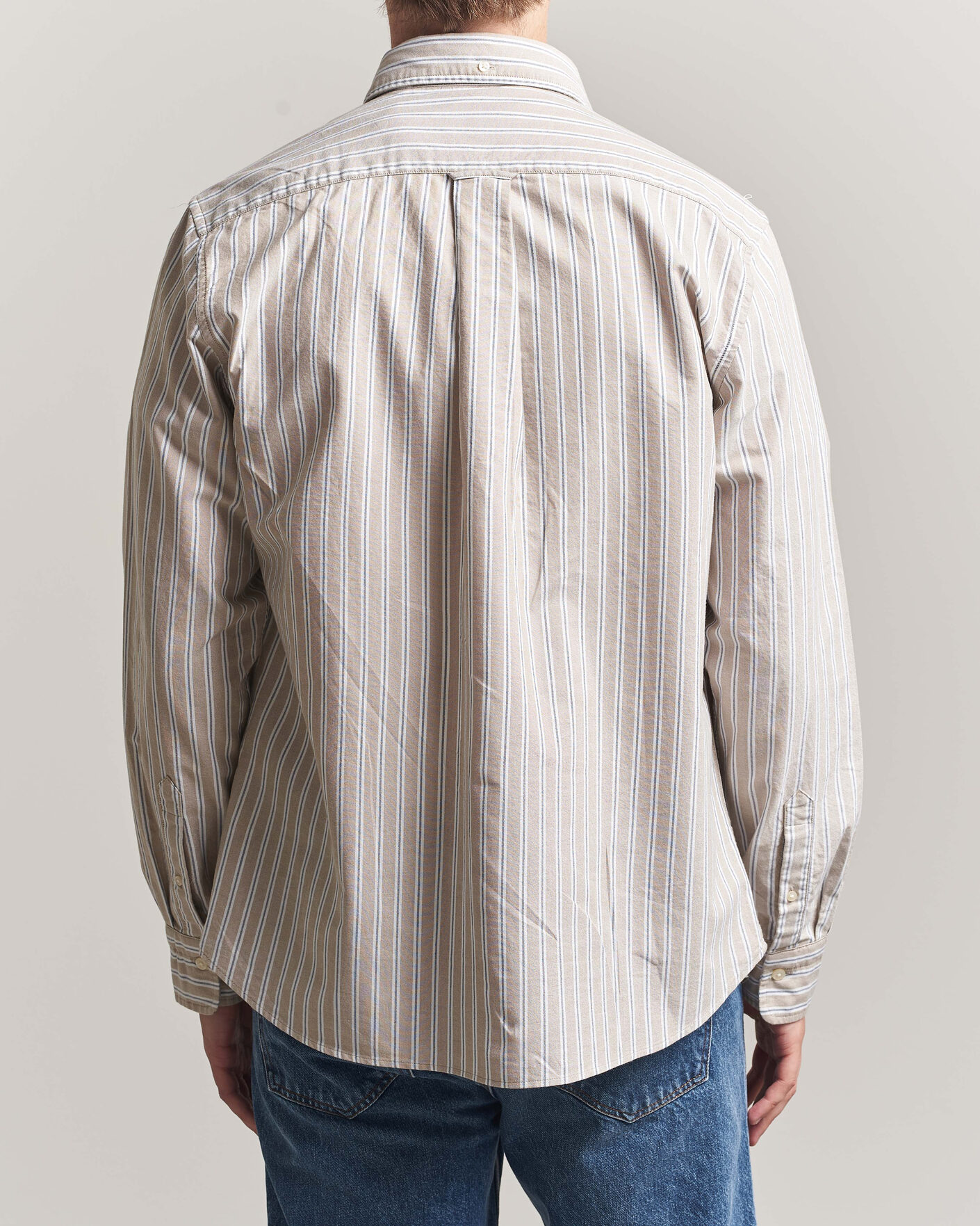 Herren | Hemden | Gant | Regular Fit Classic Striped Oxford Shirt Light Taupe