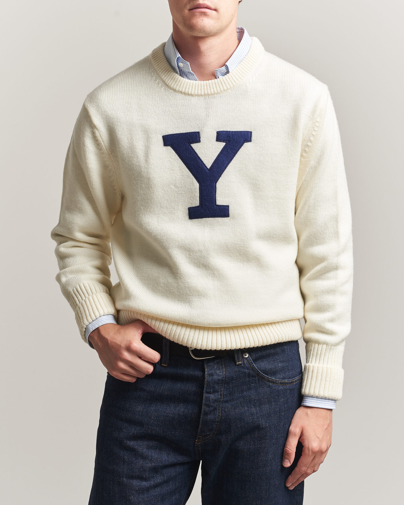 Herren | Pullover | Gant | YALE Merino Crew Neck Cream