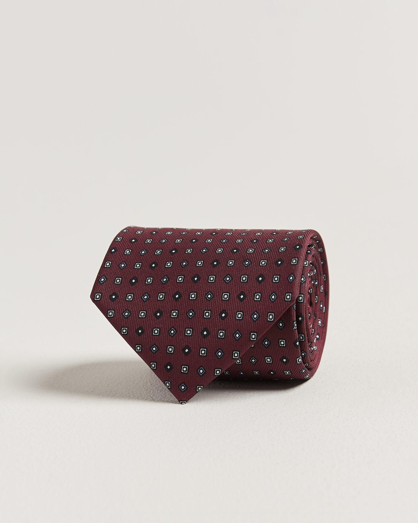 Herren | Neu im Onlineshop | E. Marinella | 3-Fold Printed Silk Tie Burgundy