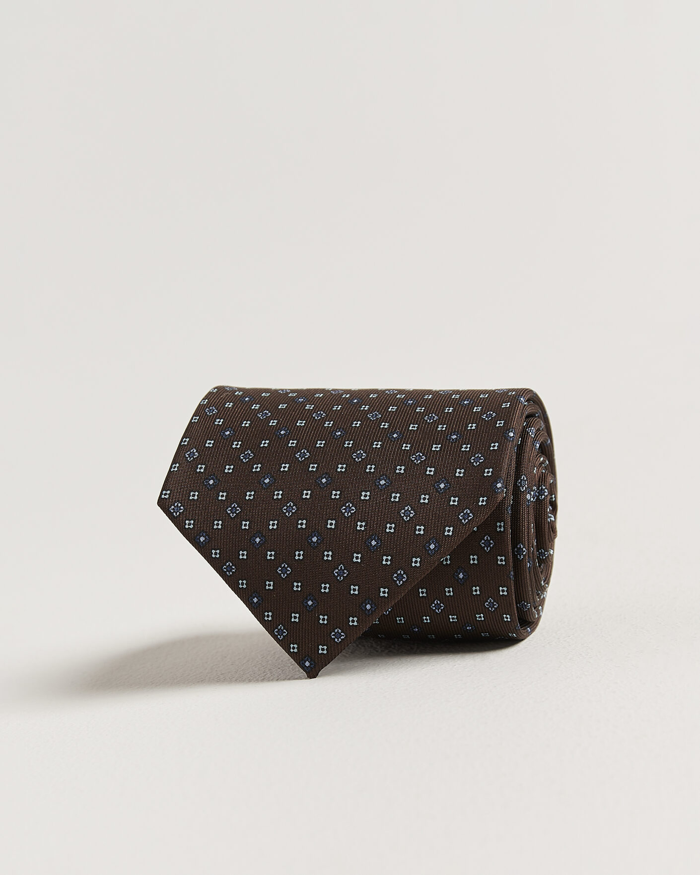 Herren | Krawatten | E. Marinella | 3-Fold Printed Silk Tie Brown