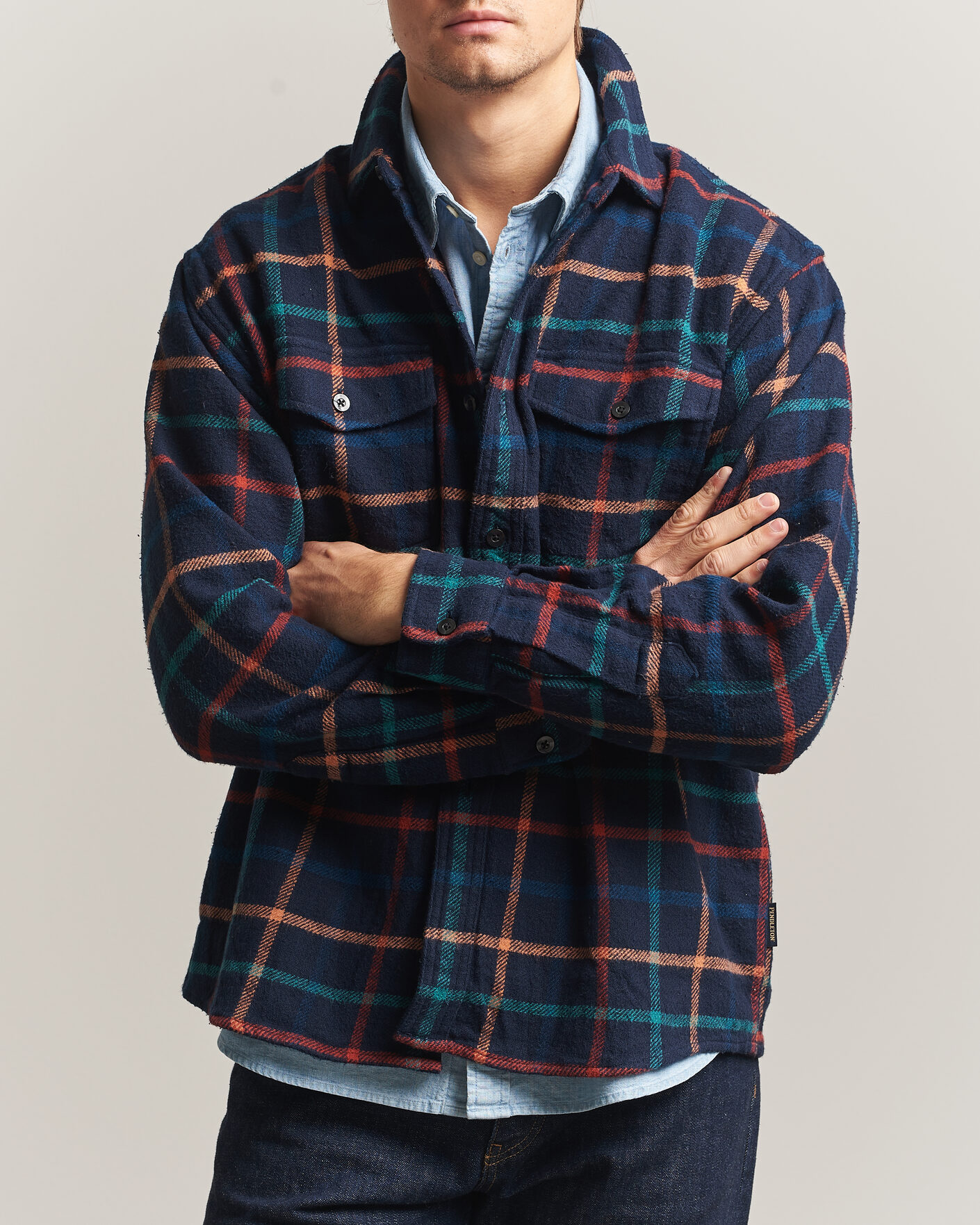 Herren | Hemden | Pendleton | Big Pocket Shirt Dark Blue Check