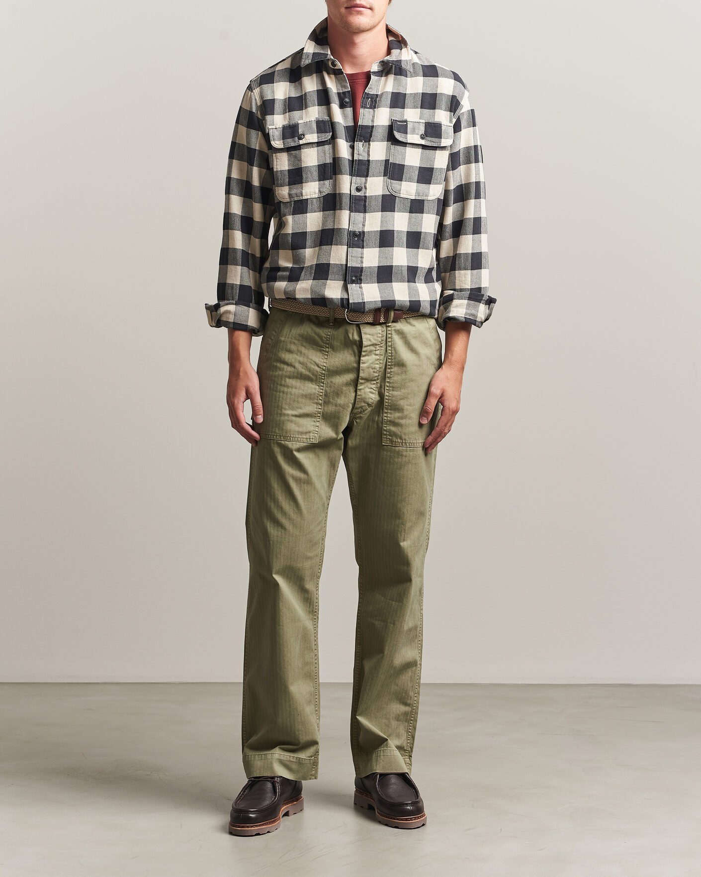 Herren | Hemden | RRL | Matlock Plaid Shirt Black/Cream