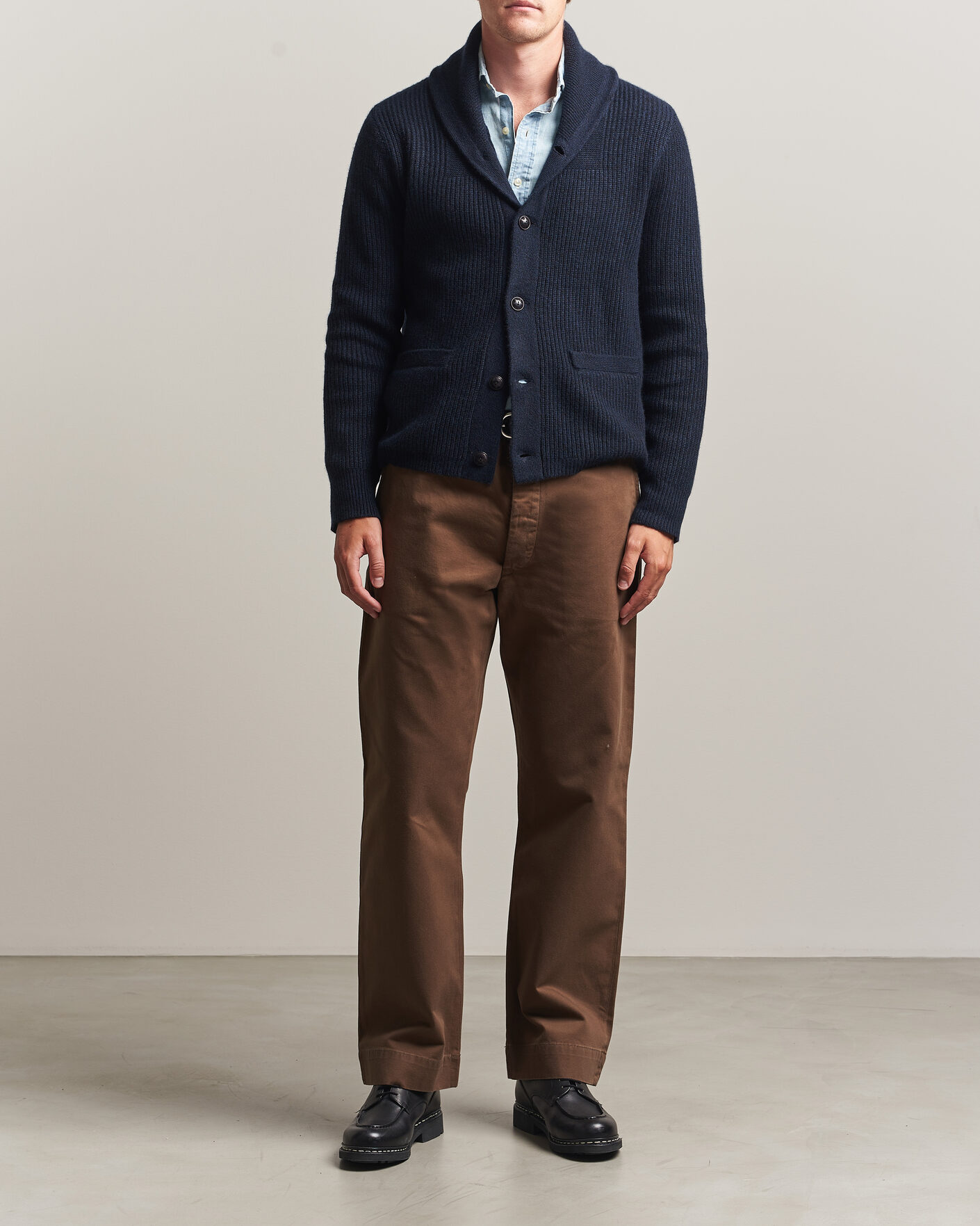 Herren | Pullover | RRL | Cashmere Shawl Collar Cardigan Navy