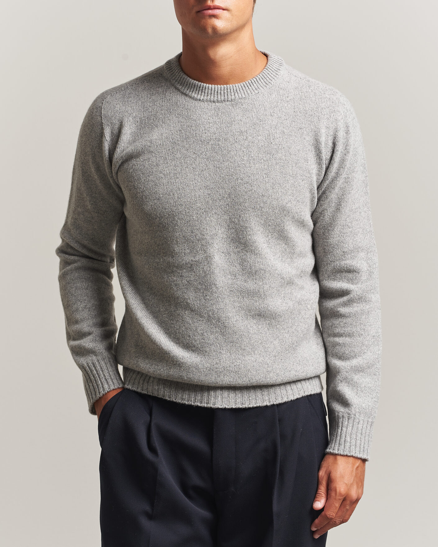Herren | Pullover | Altea | Wool/Cashmere Crew Neck Pullover Light Grey