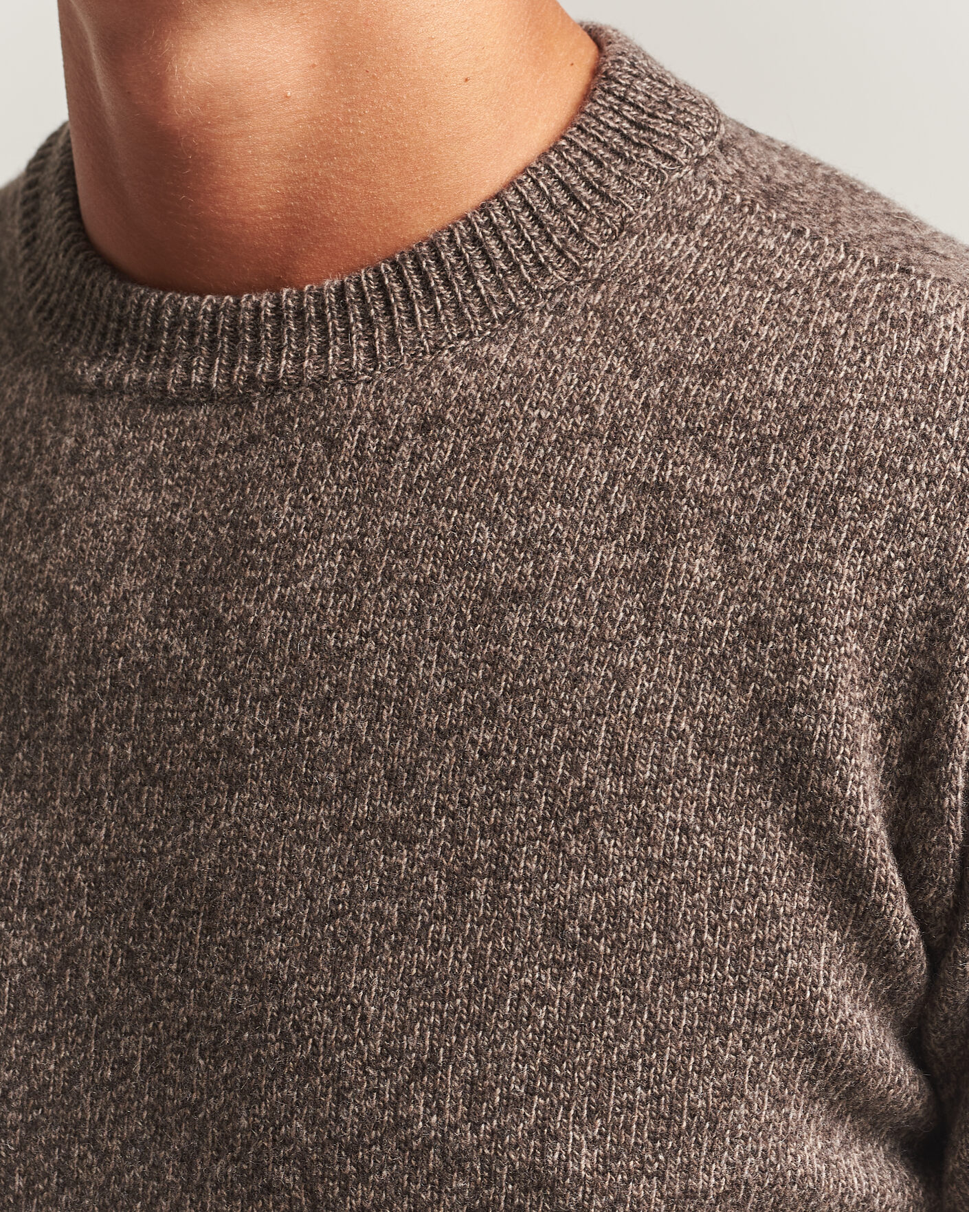 Herren | Pullover | Altea | Wool/Cashmere Crew Neck Pullover Brown Melange